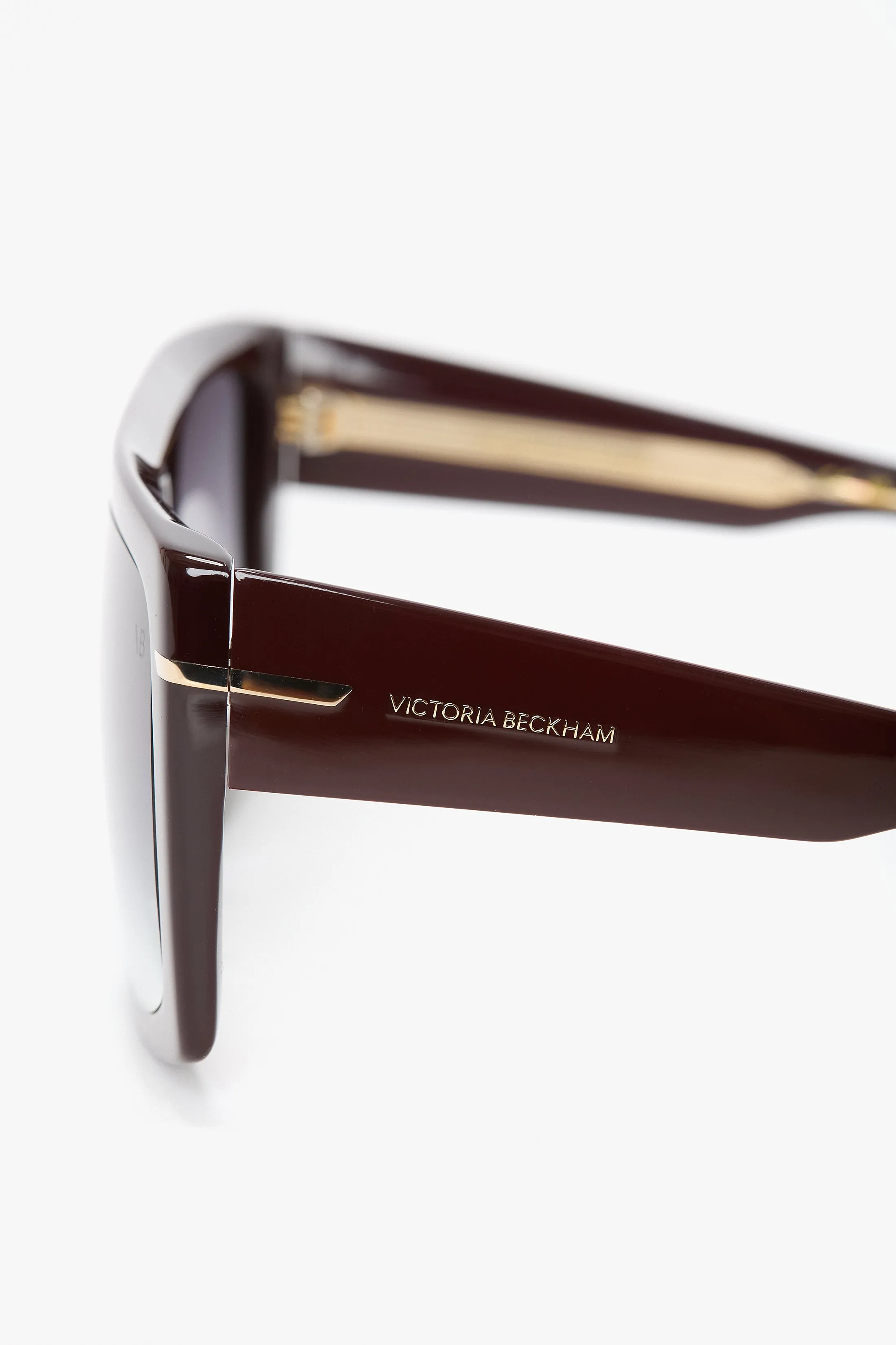 Oversized Flat Top Frame In Burgundy sold by Victoria Beckham product image thumbnail 5