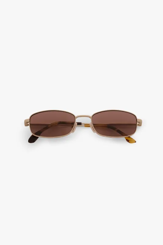 Metal Sunglasses In Gold Honey Havana made by Victoria Beckham