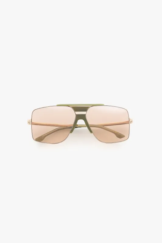 Oversized Metal And Acetate Frame In Green Marble sold by Victoria Beckham