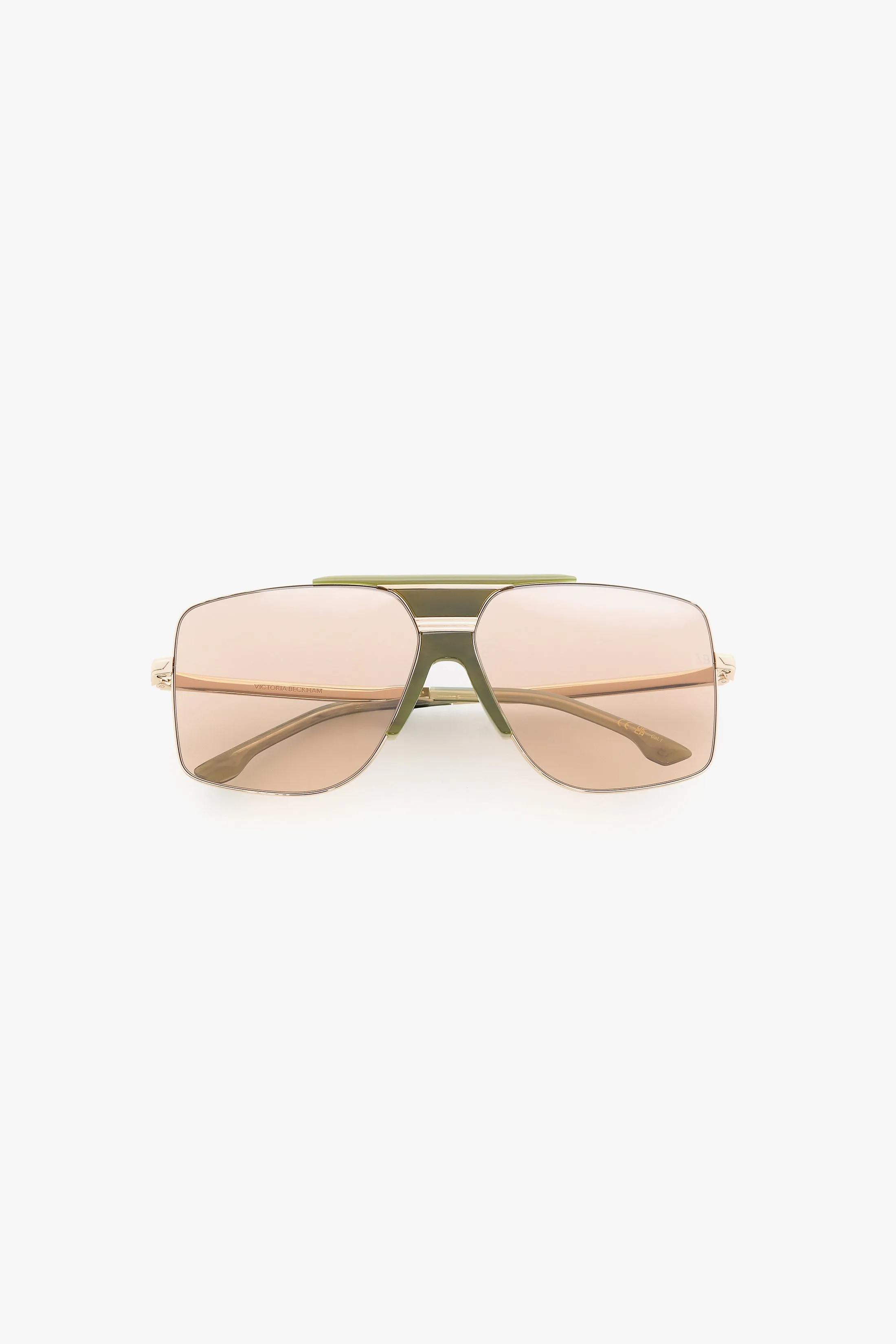 Oversized Metal And Acetate Frame In Green Marble sold by Victoria Beckham