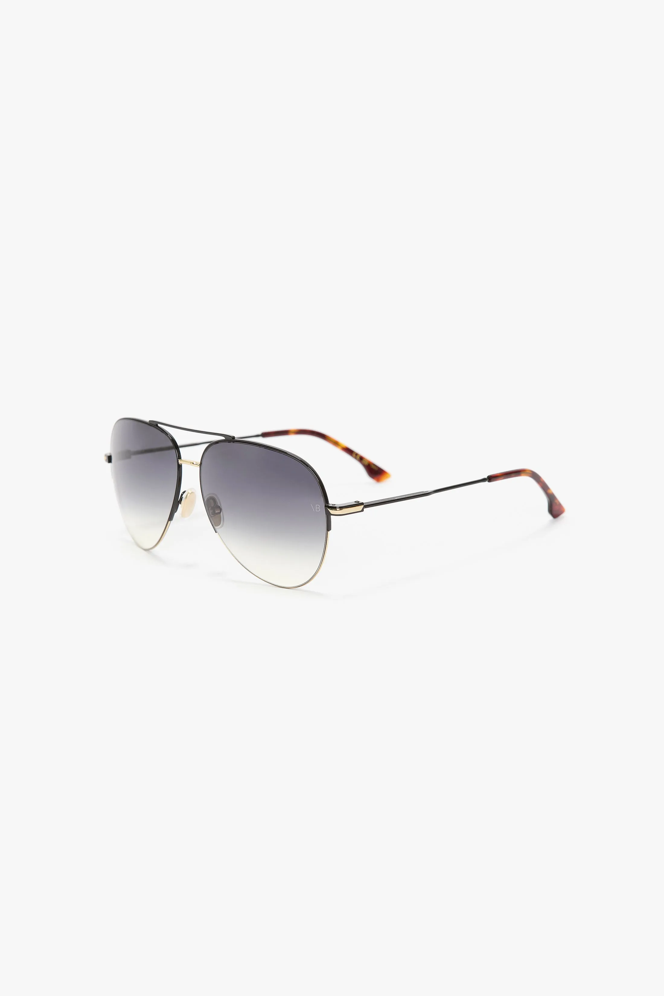 Fine Metal Pilot Sunglasses In Gold Black sold by Victoria Beckham product image thumbnail 3