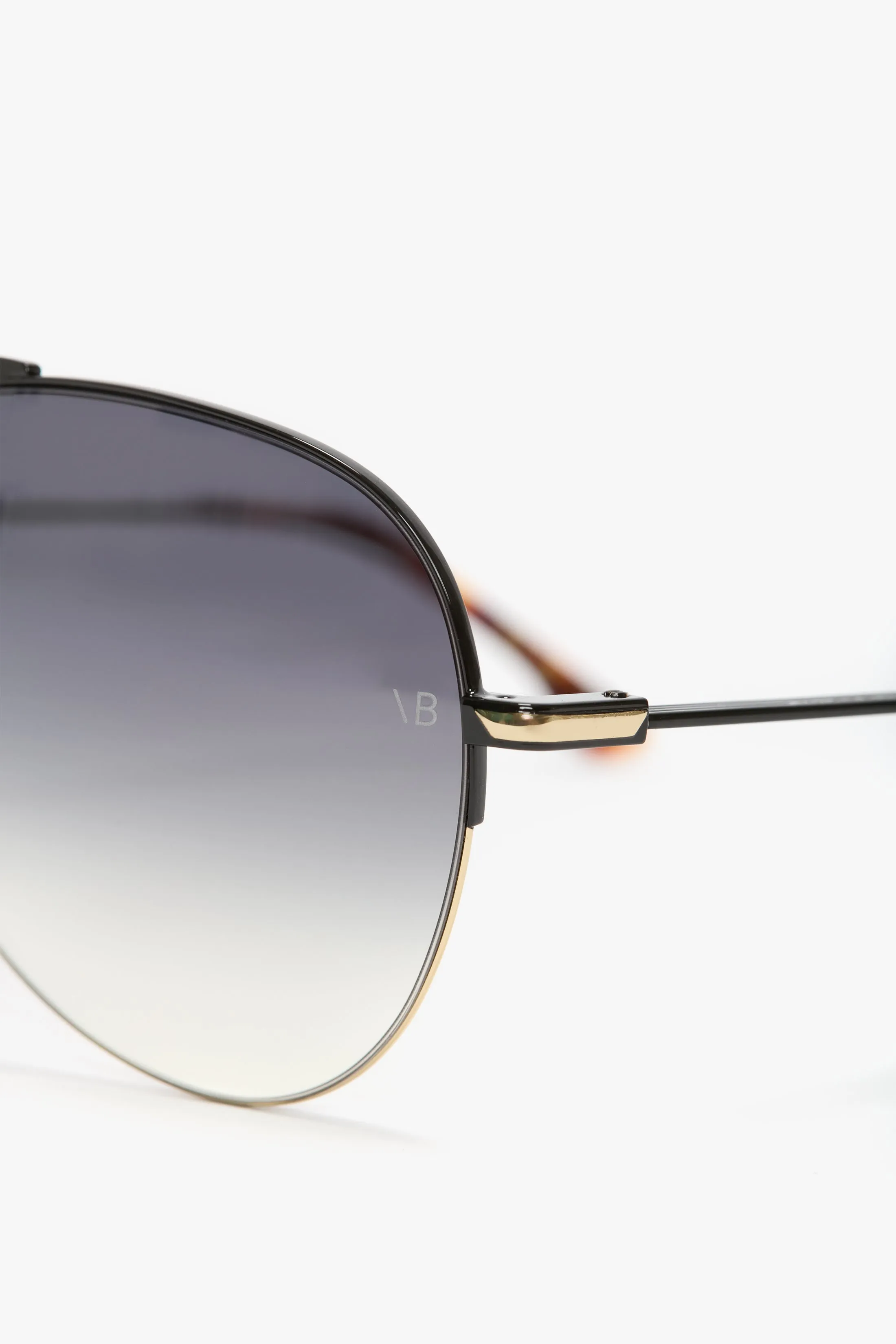 Fine Metal Pilot Sunglasses In Gold Black sold by Victoria Beckham product image thumbnail 4