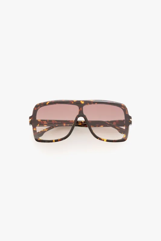 Layered Mask Frame In Havana made by Victoria Beckham