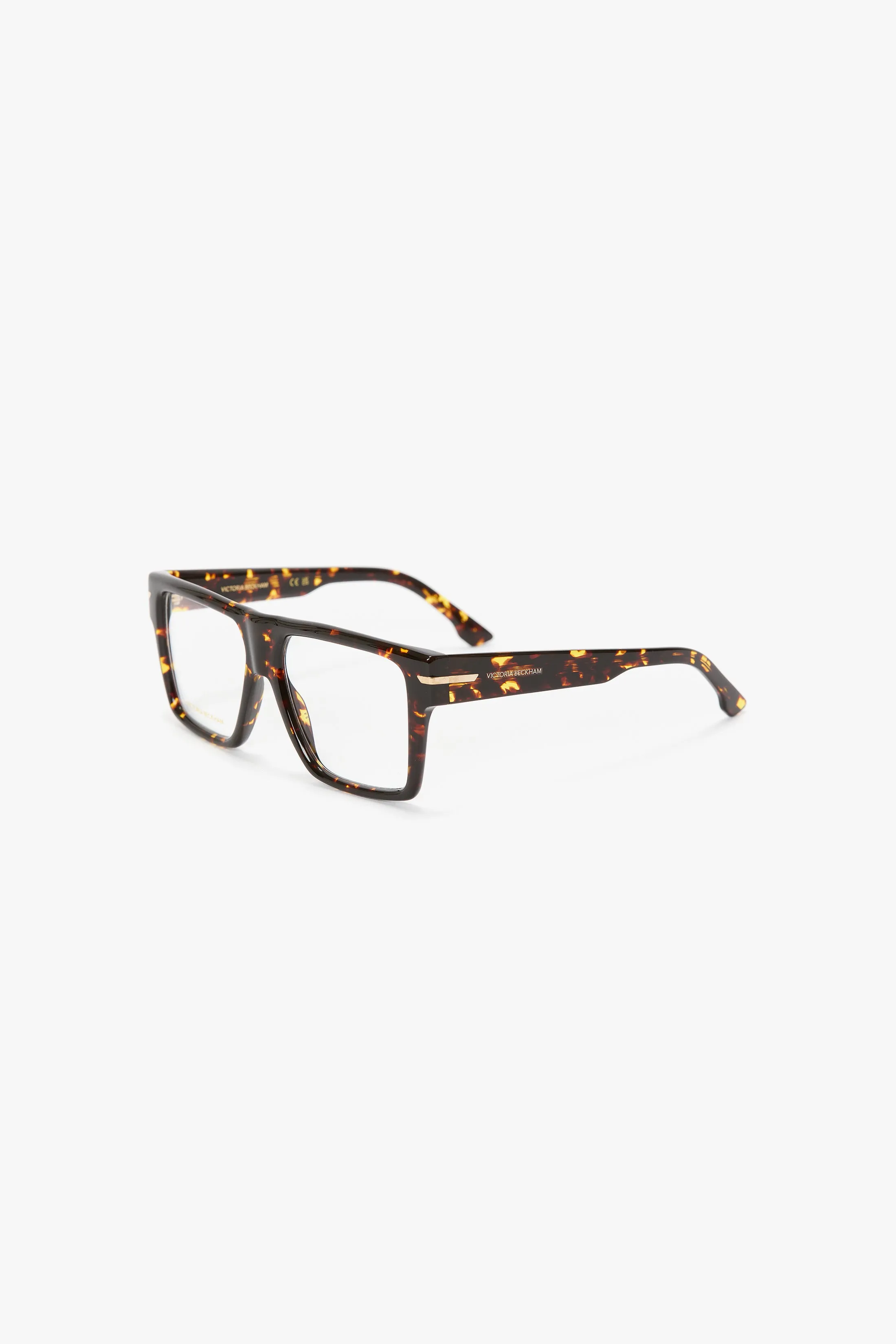 Sculpted Flat Top Frame In Havana sold by Victoria Beckham product image thumbnail 3