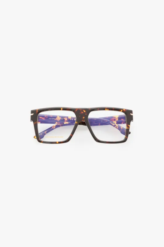 Sculpted Flat Top Frame In Havana sold by Victoria Beckham