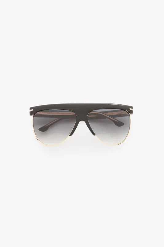 Sculpted Metal and Acetate Sunglasses with Flat Top made by Victoria Beckham