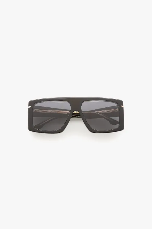 Oversized Flat Top Frame In Black sold by Victoria Beckham