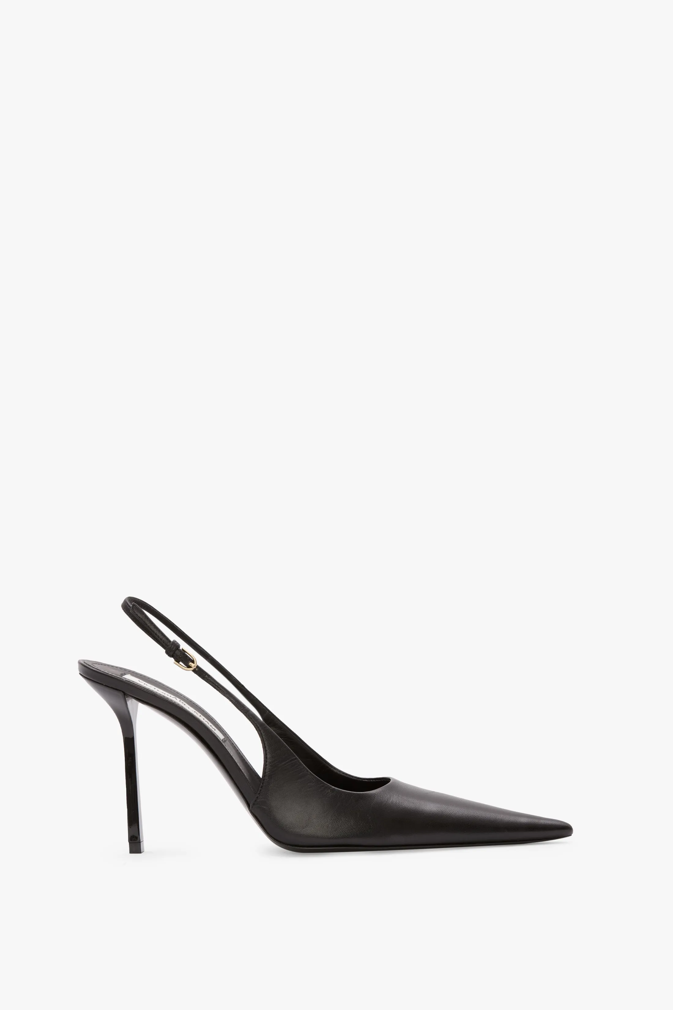Victoria Stiletto Slingback 100 In Black Leather sold by Victoria Beckham