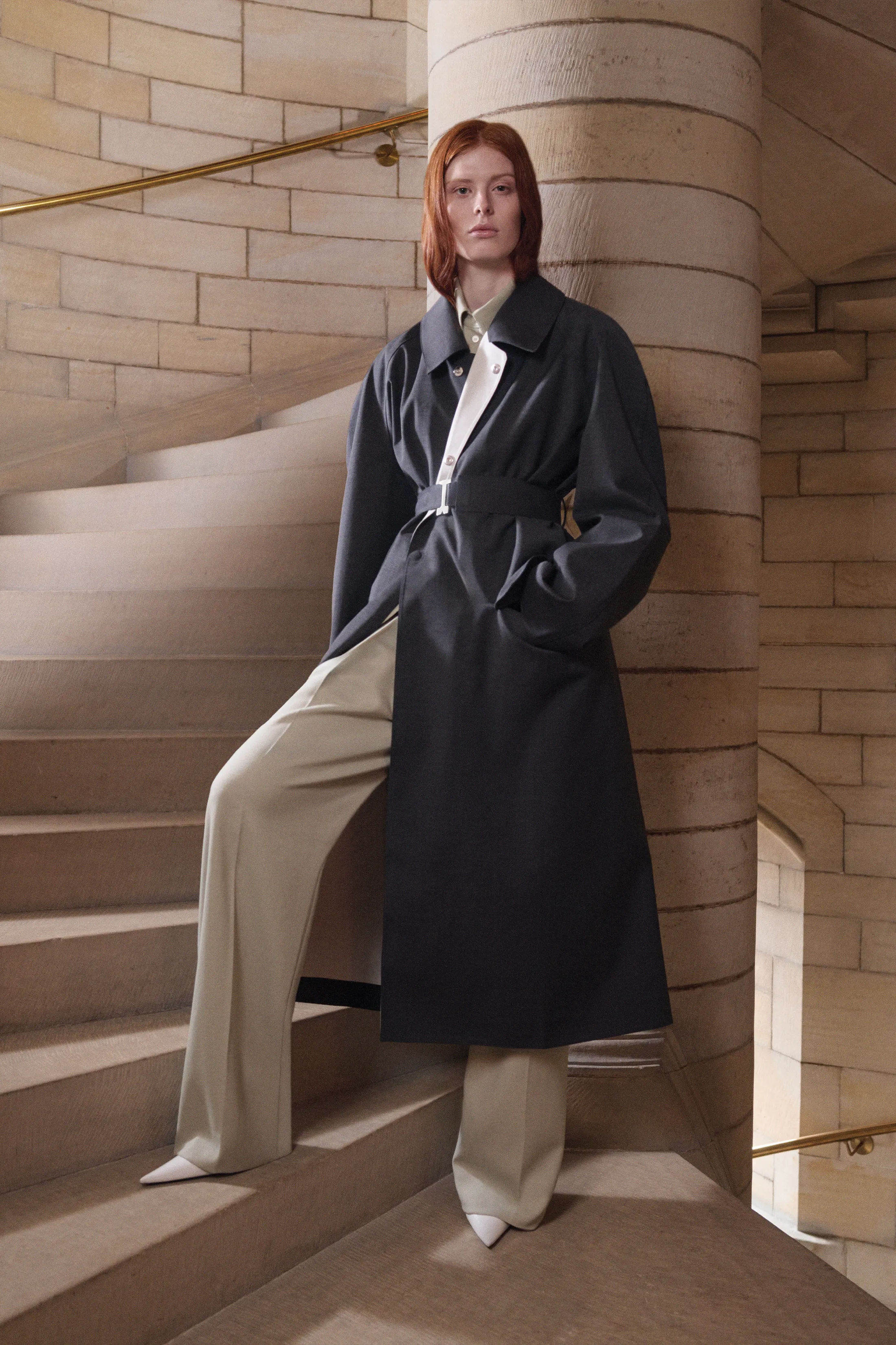 VB X Mackintosh Belted Trench In Charcoal sold by Victoria Beckham product image thumbnail 2