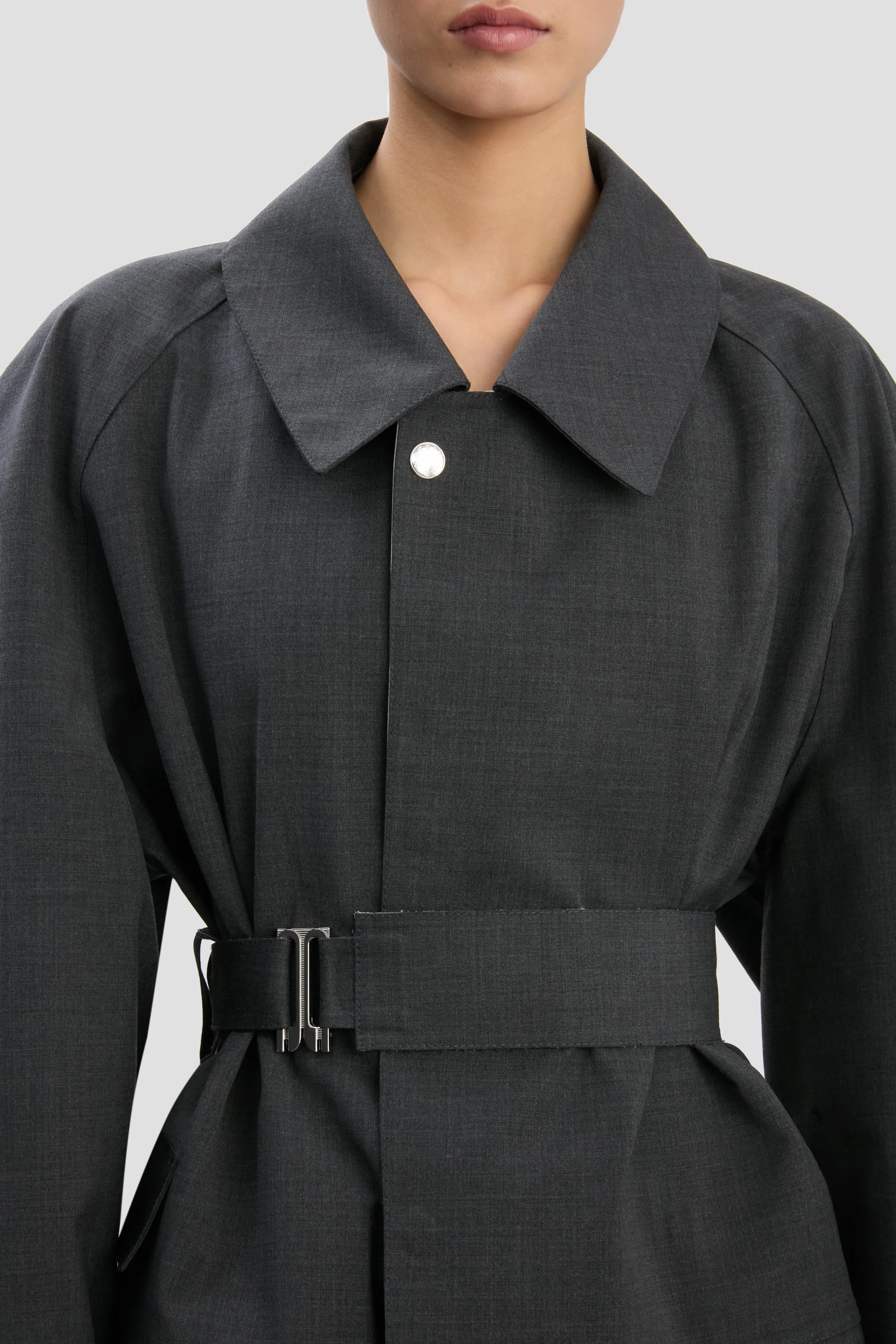VB X Mackintosh Belted Trench In Charcoal sold by Victoria Beckham product image thumbnail 3