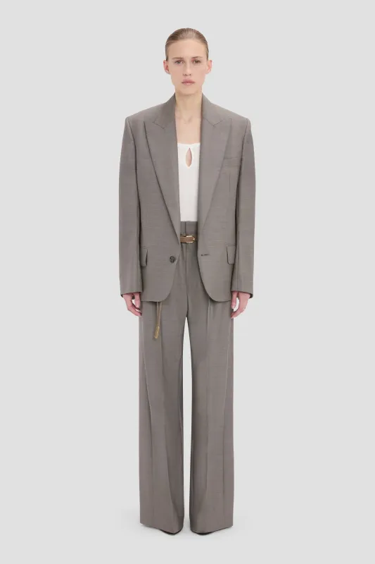 Sculptural Sleeve Jacket In Nickel made by Victoria Beckham