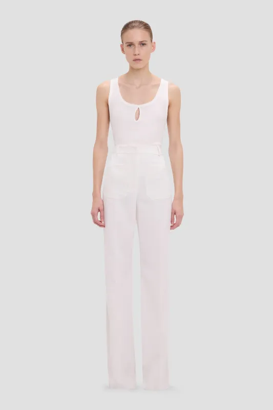Alina Trouser In Ivory made by Victoria Beckham