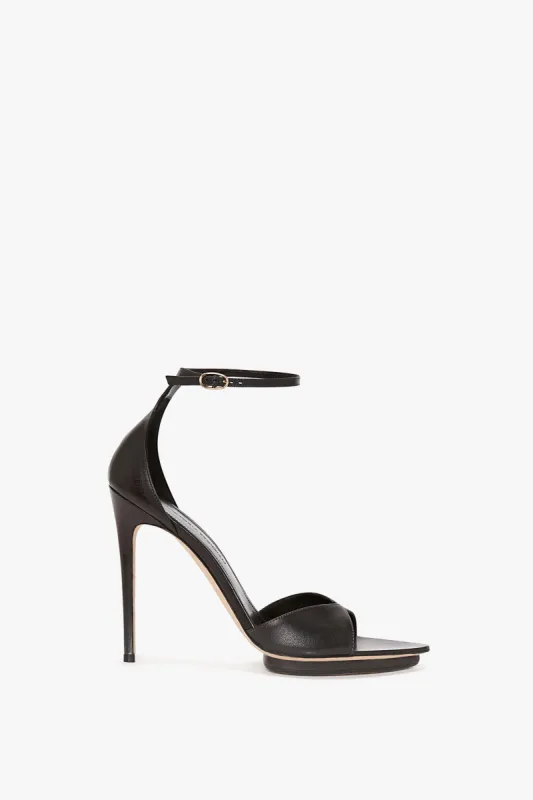 Pointy Toe Stiletto Sandal in Black Leather sold by Victoria Beckham