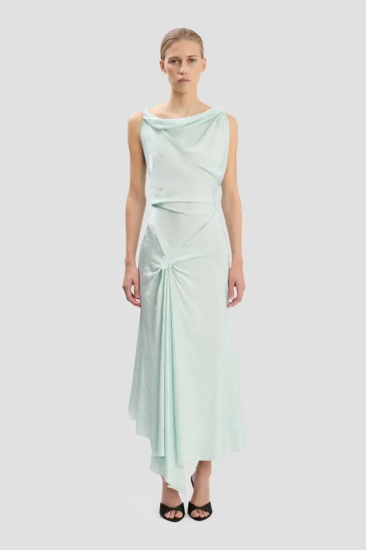 Posy Midi Dress In Aquamarine made by Victoria Beckham