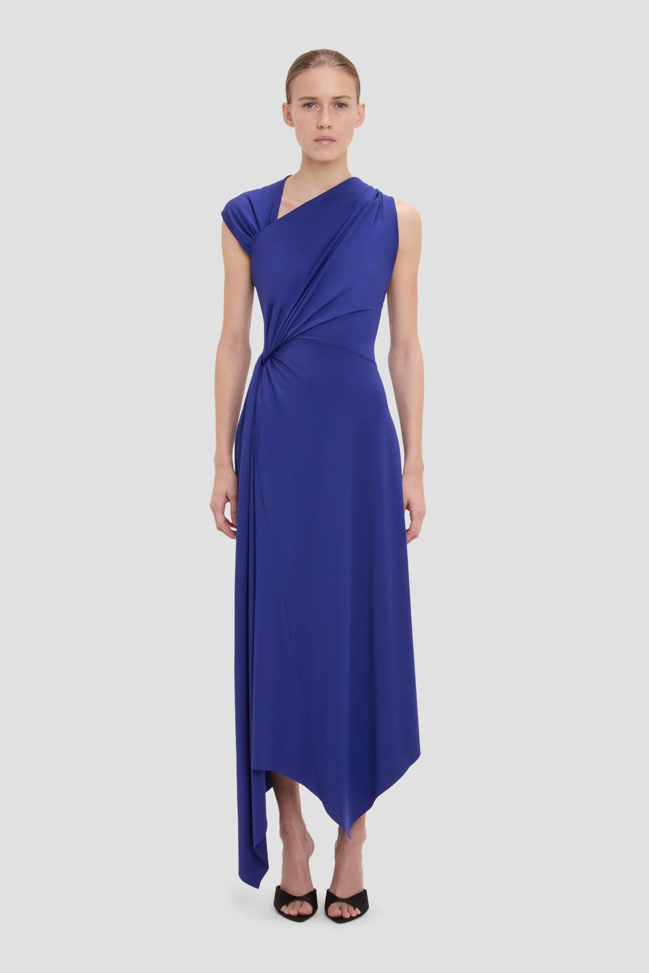 Cap Sleeve Midi Dress In Bright Indigo sold by Victoria Beckham