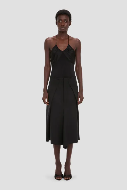 Tailored Midi Skirt In Black made by Victoria Beckham