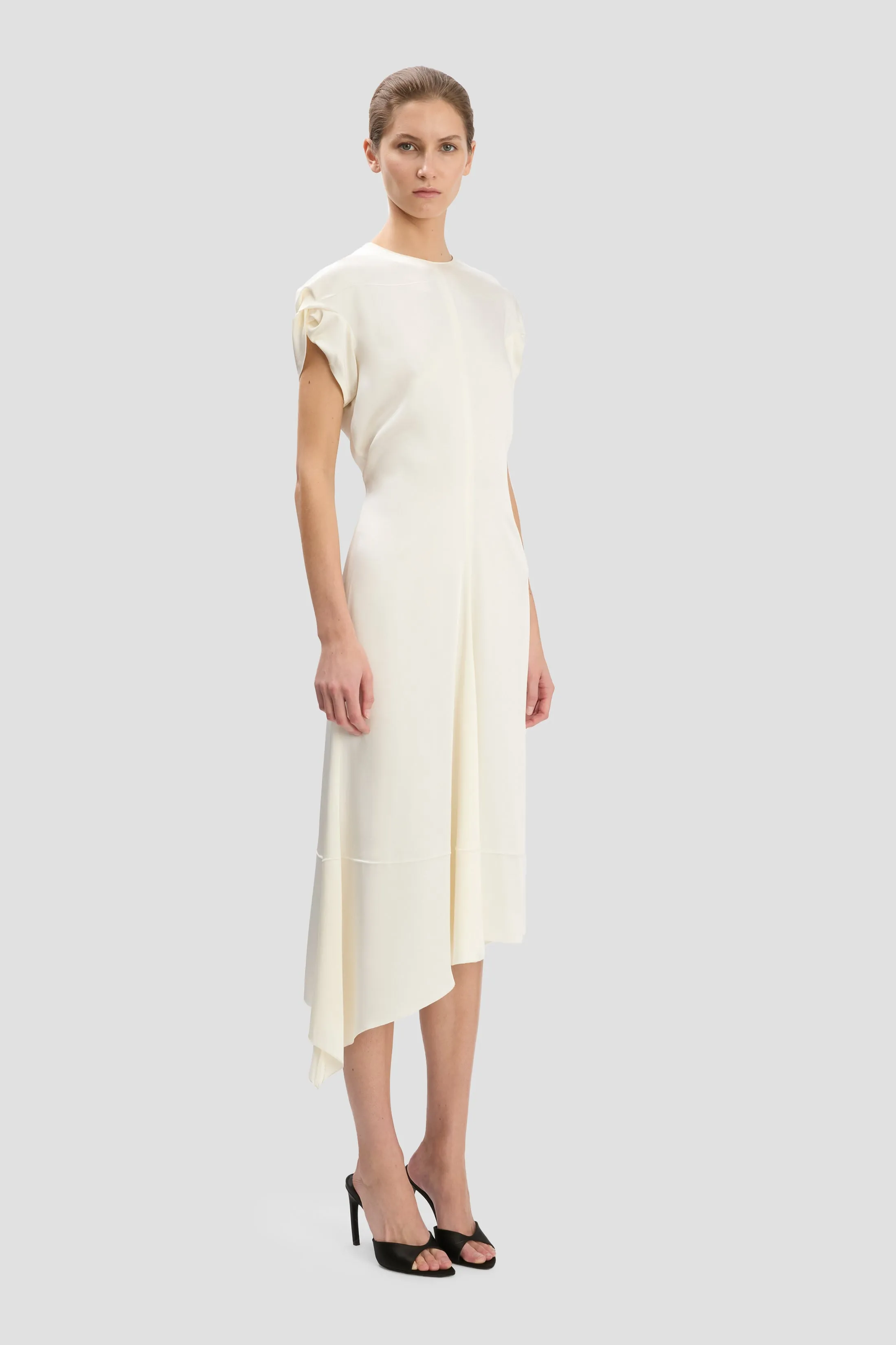 Twist Shoulder Dress In Ivory sold by Victoria Beckham product image thumbnail 2