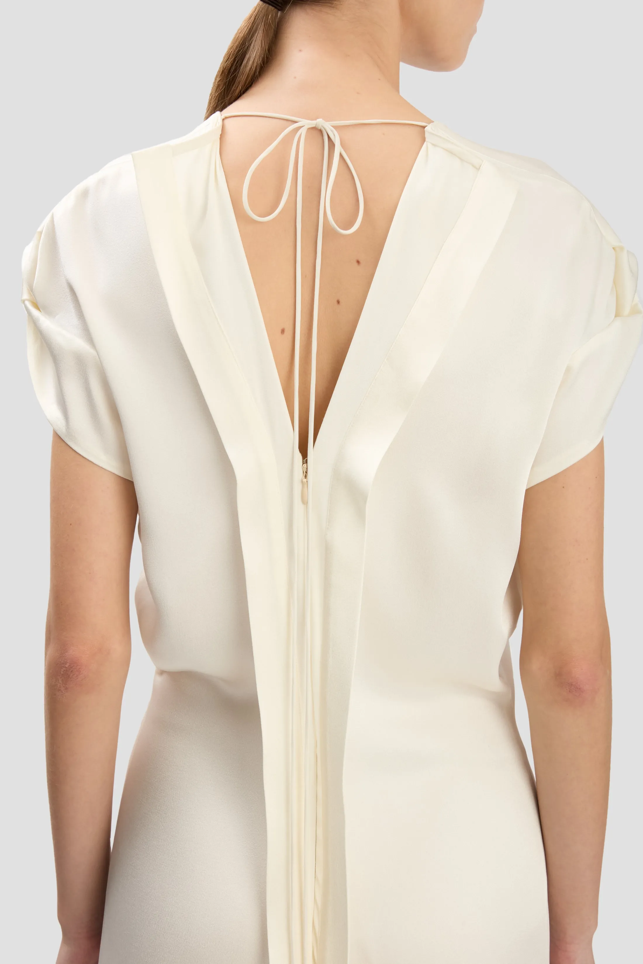 Twist Shoulder Dress In Ivory sold by Victoria Beckham product image thumbnail 5