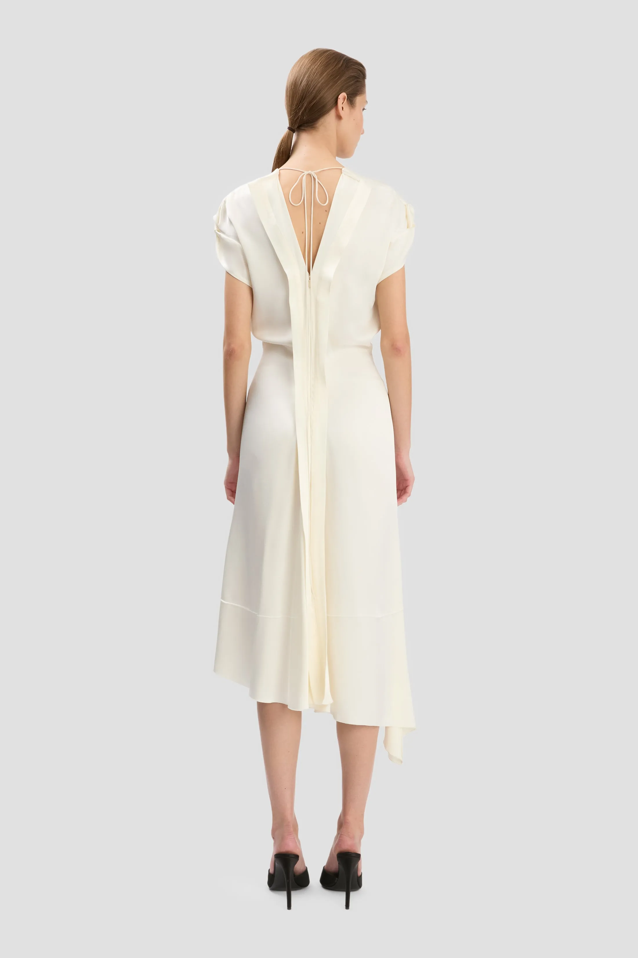 Twist Shoulder Dress In Ivory sold by Victoria Beckham product image thumbnail 4