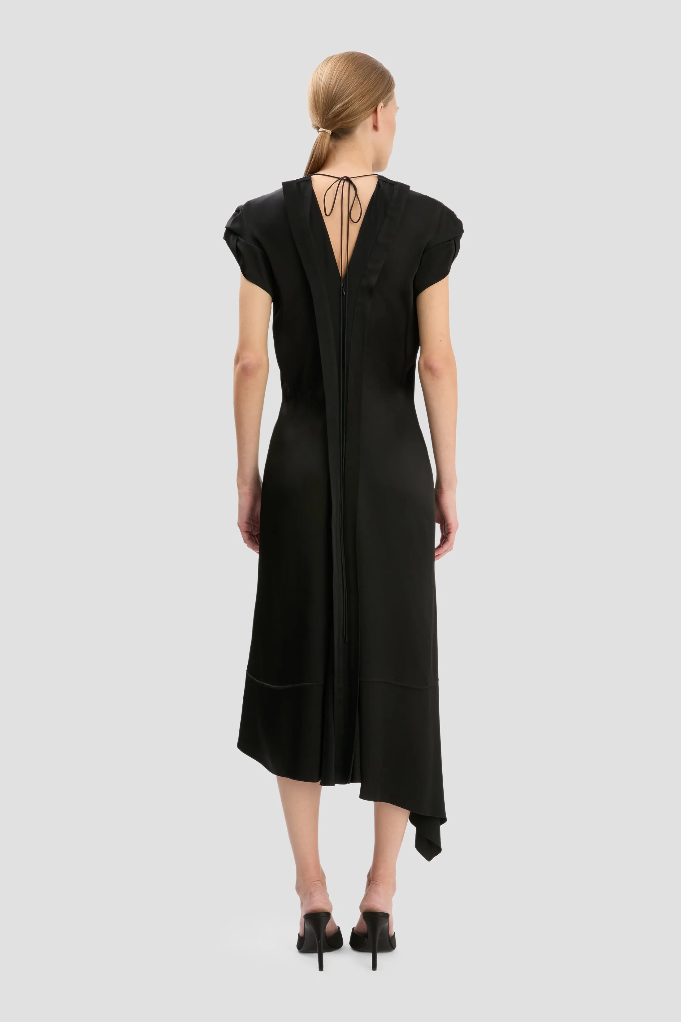 Twist Shoulder Dress In Black sold by Victoria Beckham product image thumbnail 4