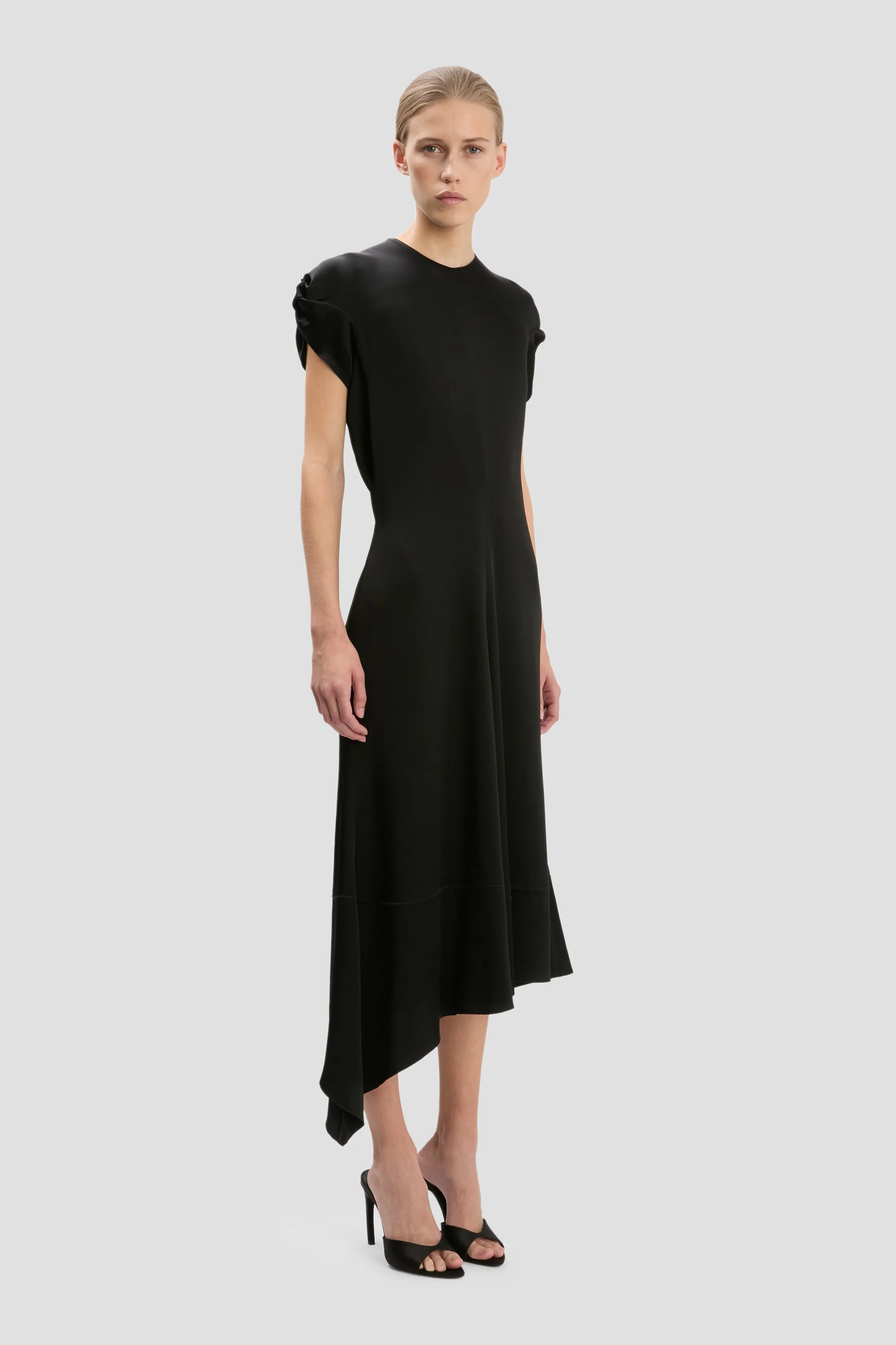 Twist Shoulder Dress In Black sold by Victoria Beckham product image thumbnail 2