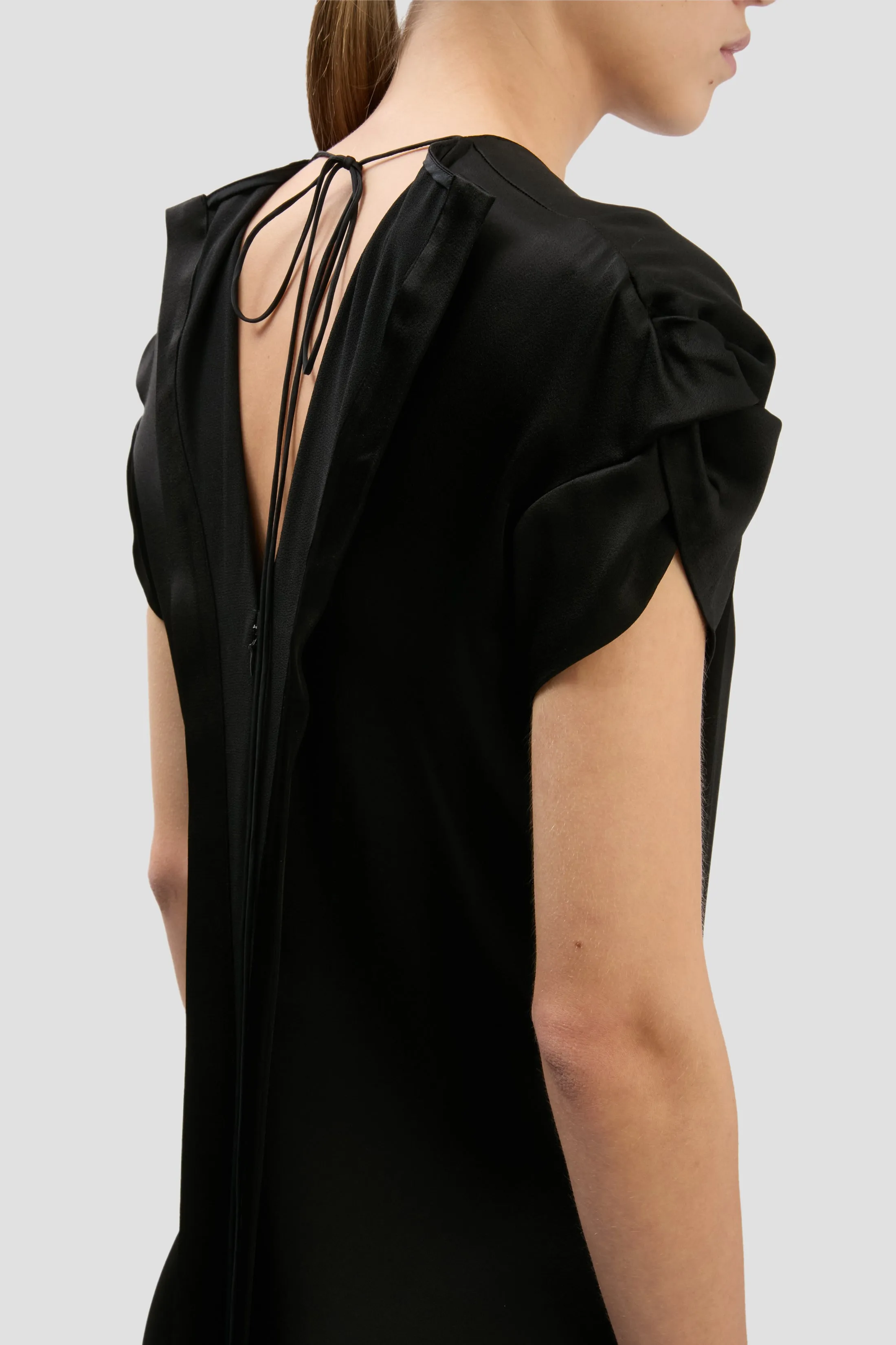 Twist Shoulder Dress In Black sold by Victoria Beckham product image thumbnail 3