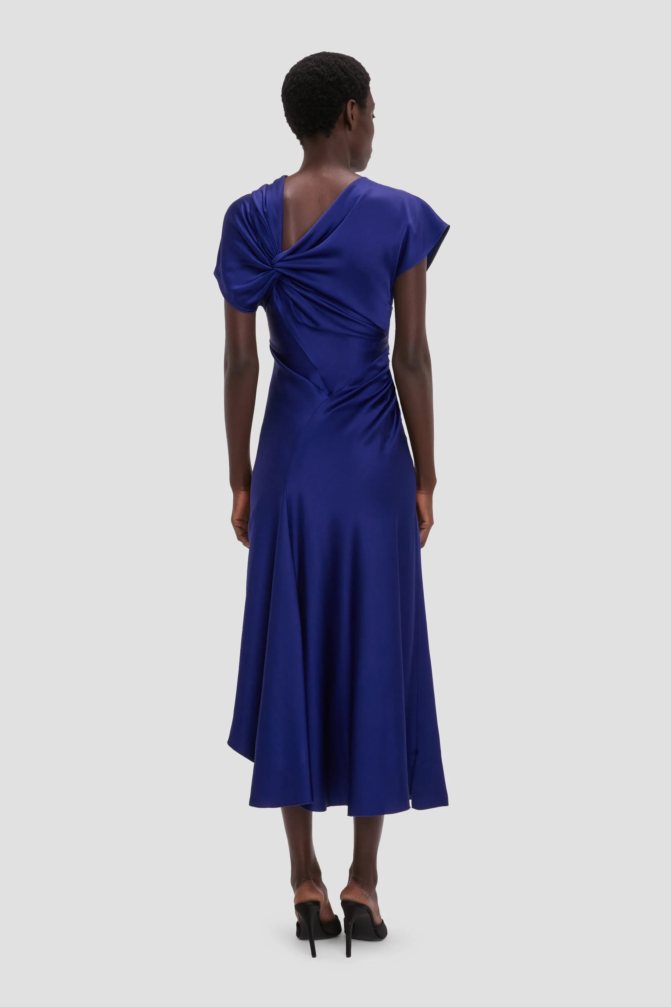 Asymmetric Twist Dress In Bright Indigo sold by Victoria Beckham product image thumbnail 4