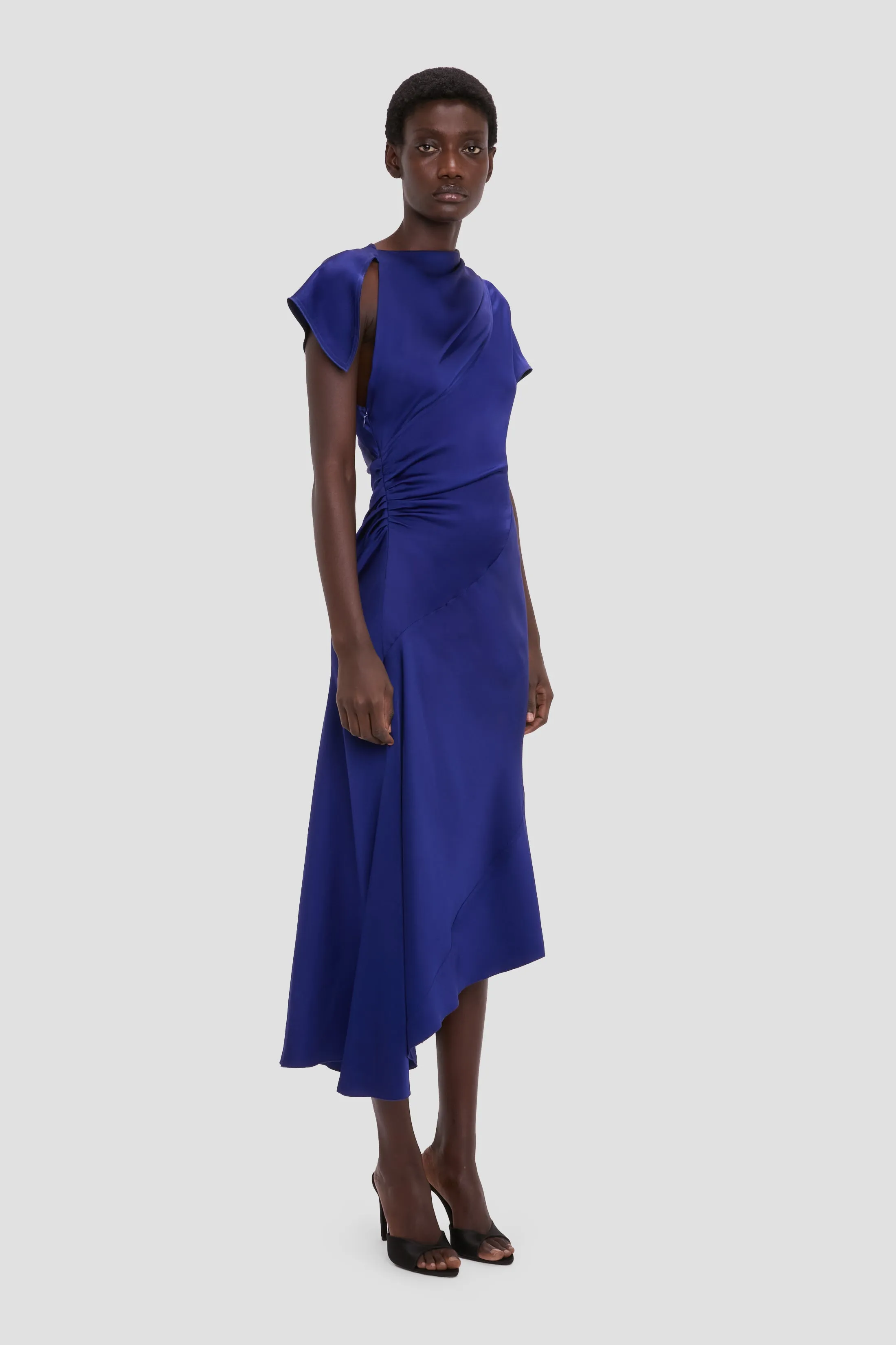 Asymmetric Twist Dress In Bright Indigo sold by Victoria Beckham product image thumbnail 2