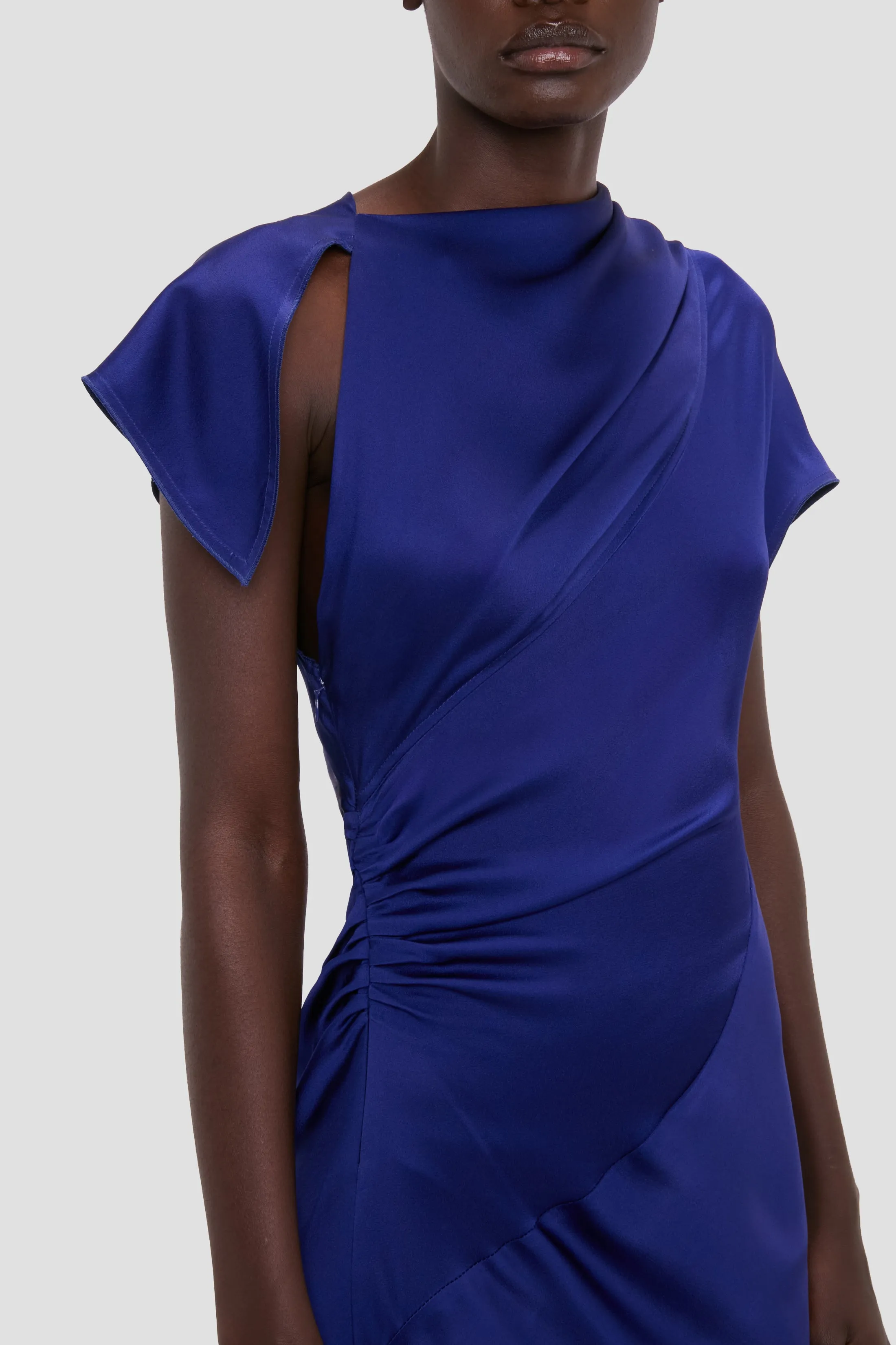 Asymmetric Twist Dress In Bright Indigo sold by Victoria Beckham product image thumbnail 3