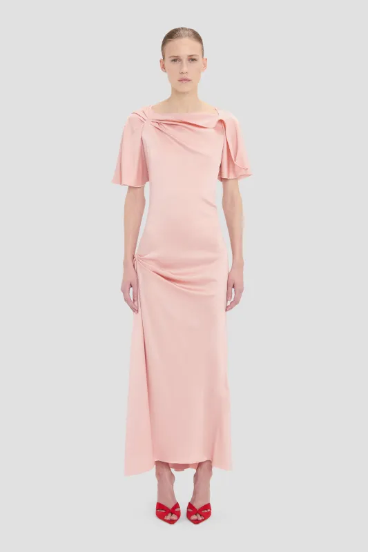 Cap Sleeve Dress In Dusty Pink made by Victoria Beckham