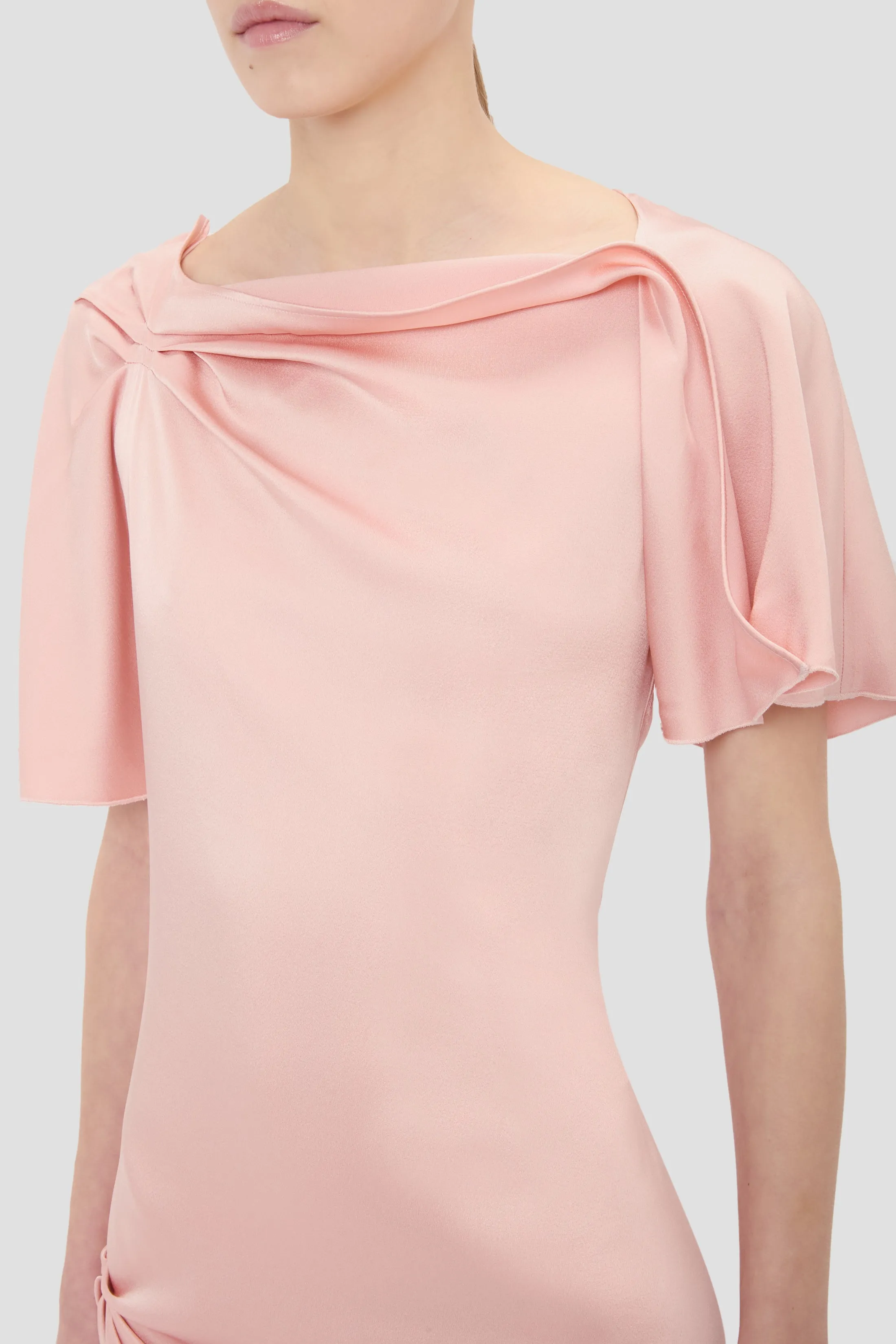 Cap Sleeve Dress In Dusty Pink sold by Victoria Beckham product image thumbnail 3