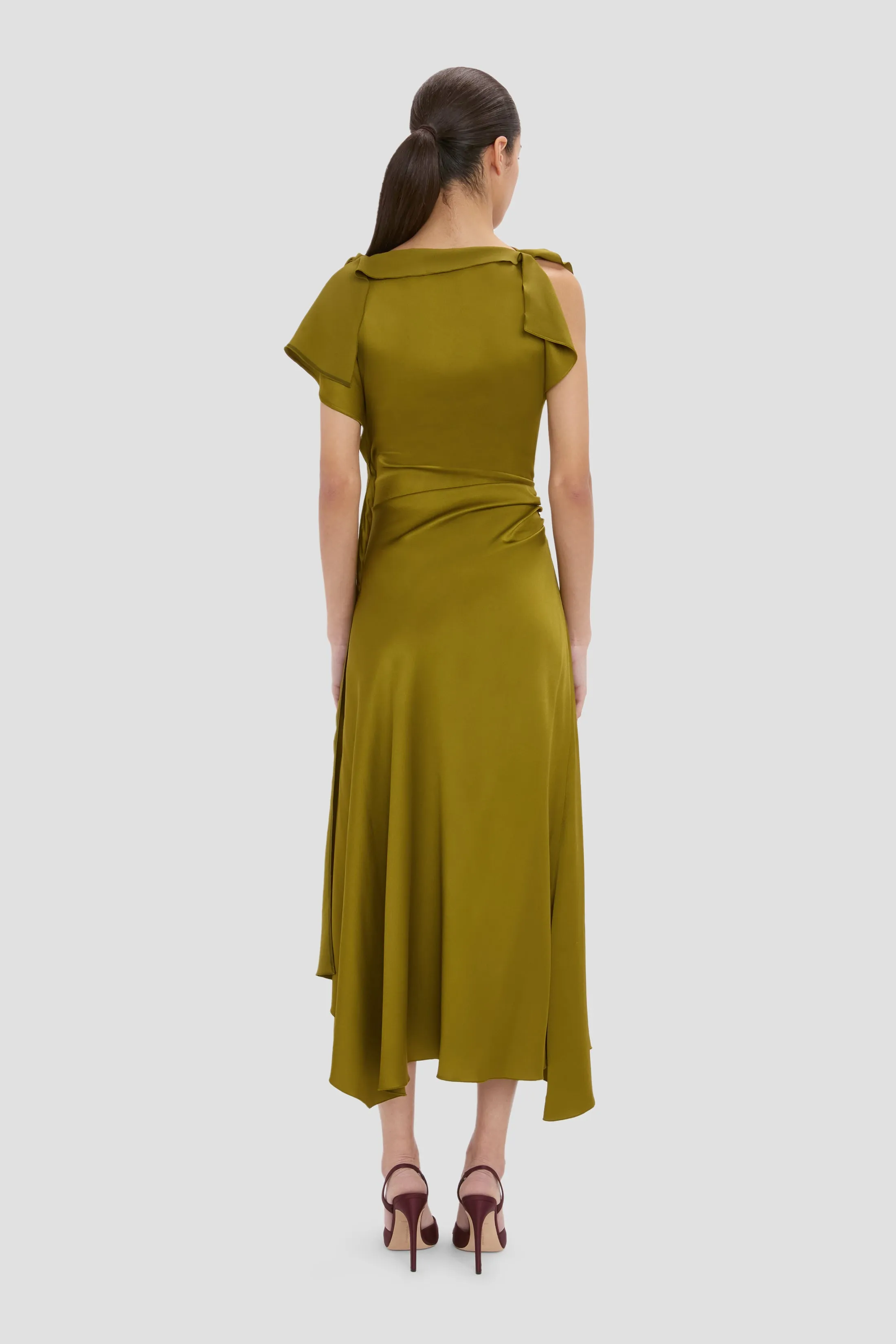 Drape Midi Dress In Moss sold by Victoria Beckham product image thumbnail 4