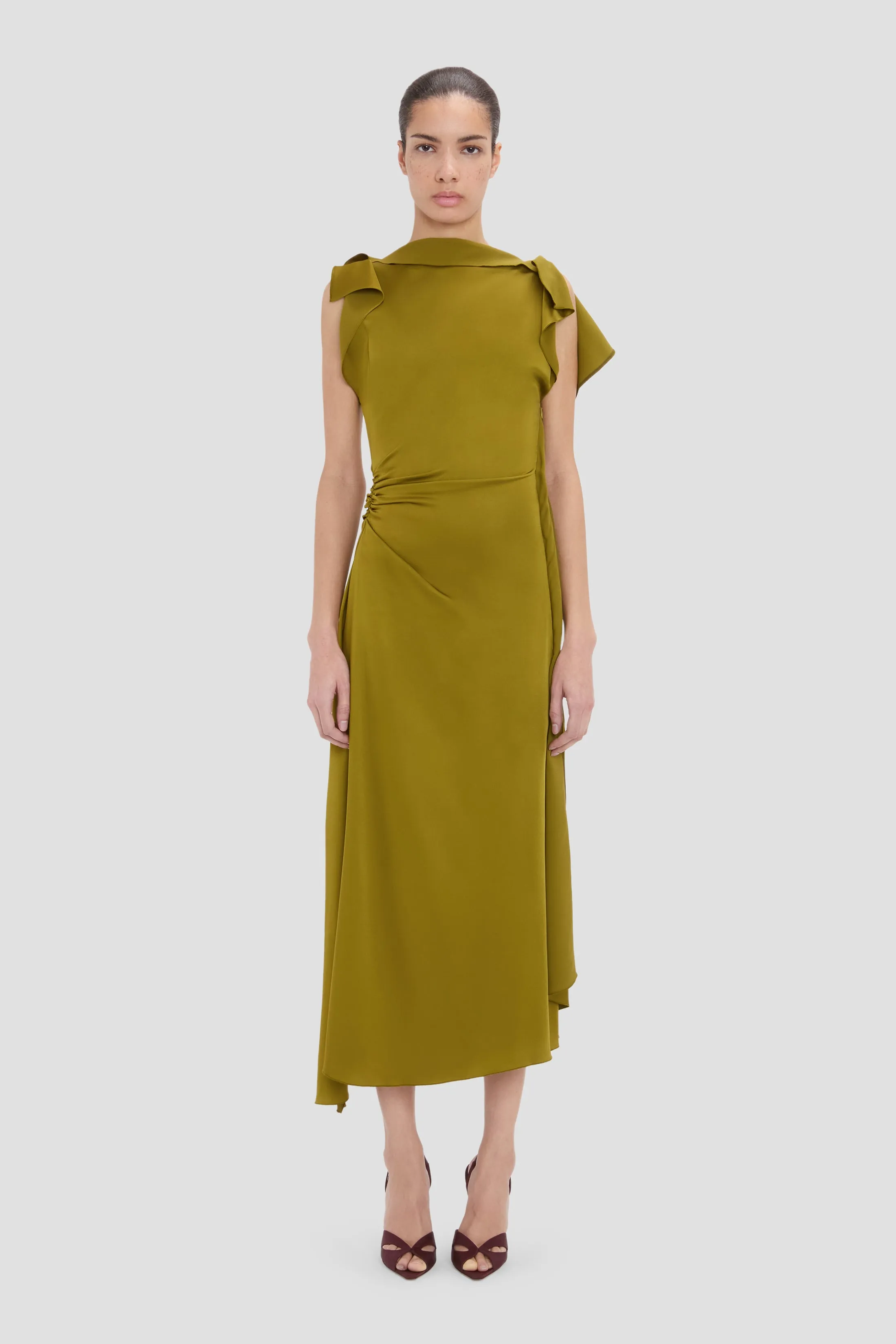 Drape Midi Dress In Moss sold by Victoria Beckham product image thumbnail 2