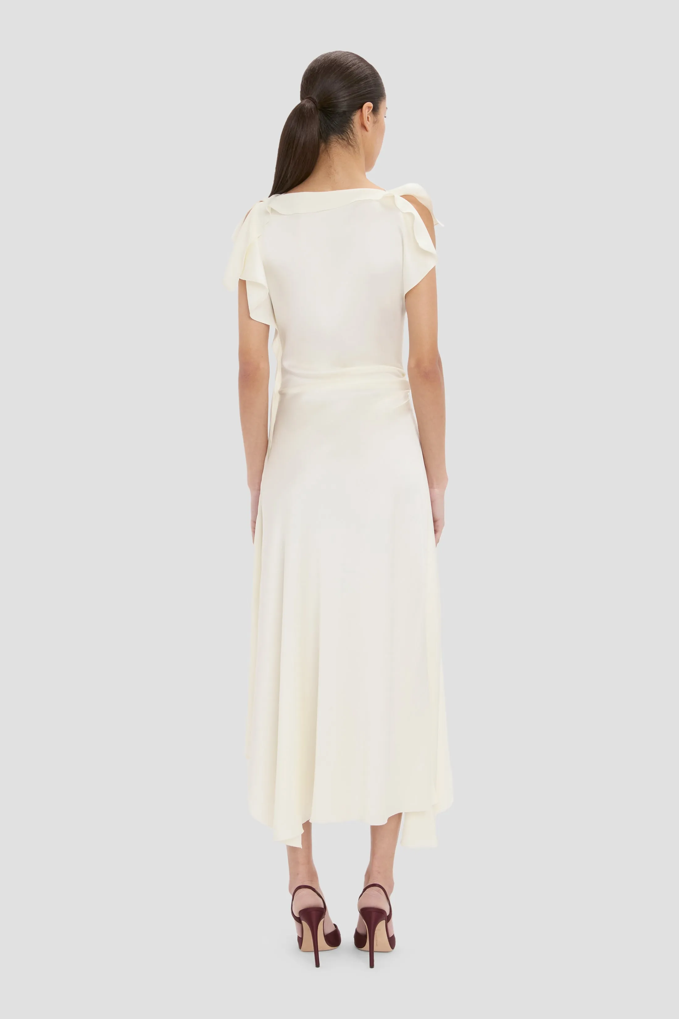 Drape Midi Dress In Ivory sold by Victoria Beckham product image thumbnail 4