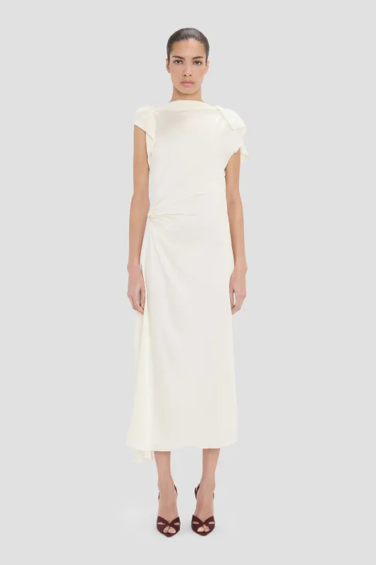 Drape Midi Dress In Ivory made by Victoria Beckham