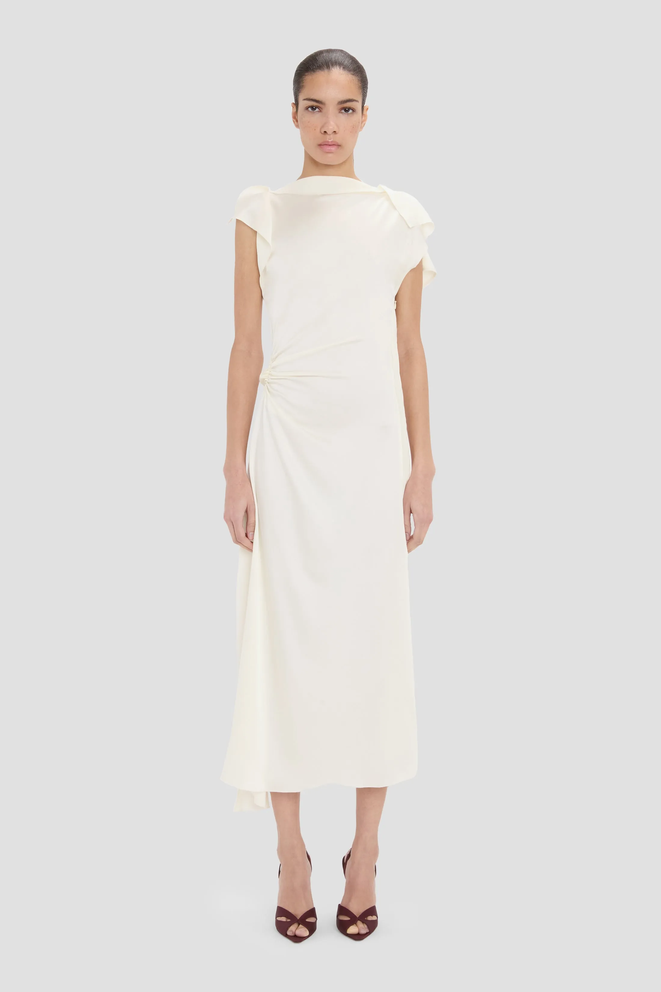 Drape Midi Dress In Ivory sold by Victoria Beckham