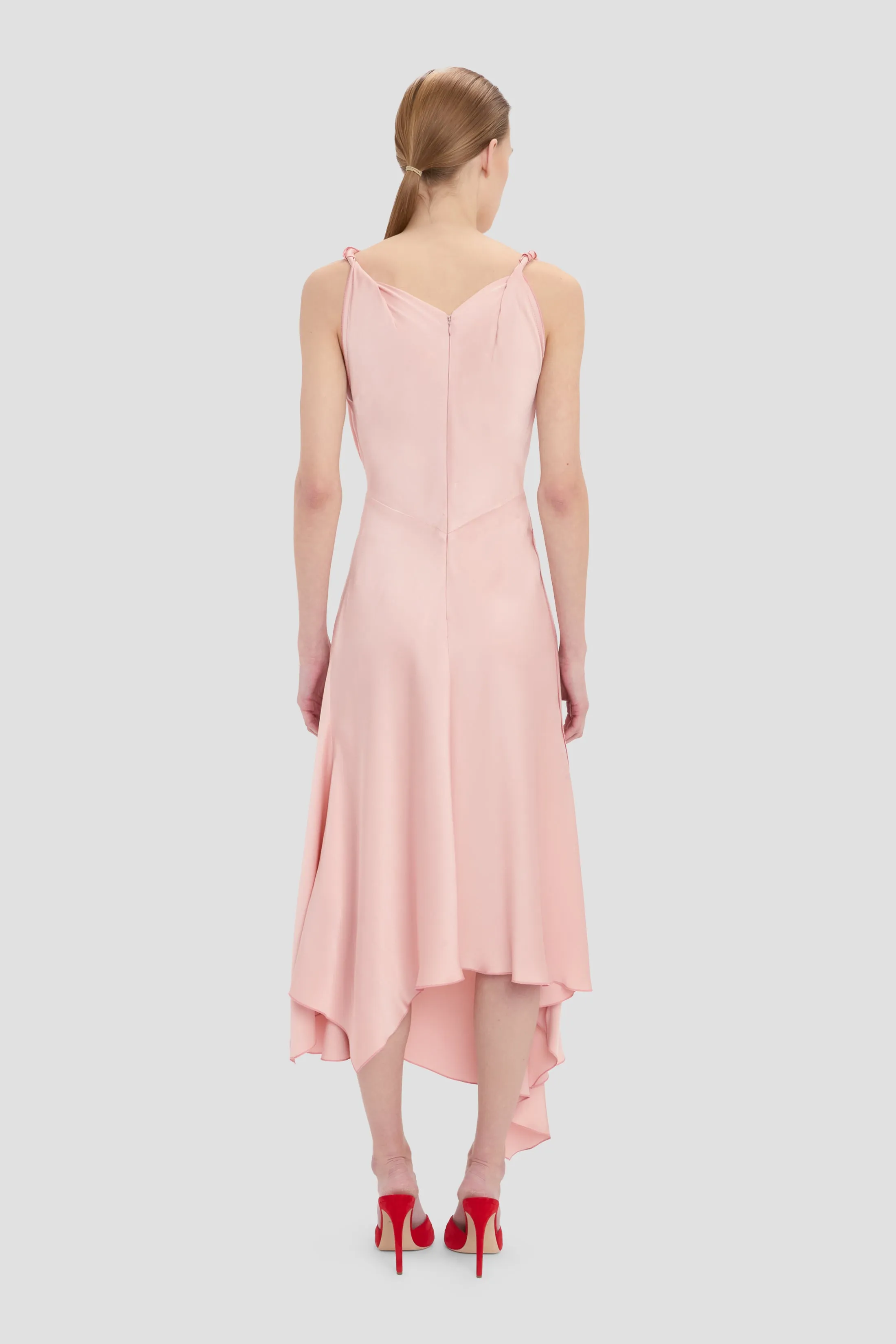 Posy Midi Dress In Dusty Pink sold by Victoria Beckham product image thumbnail 4