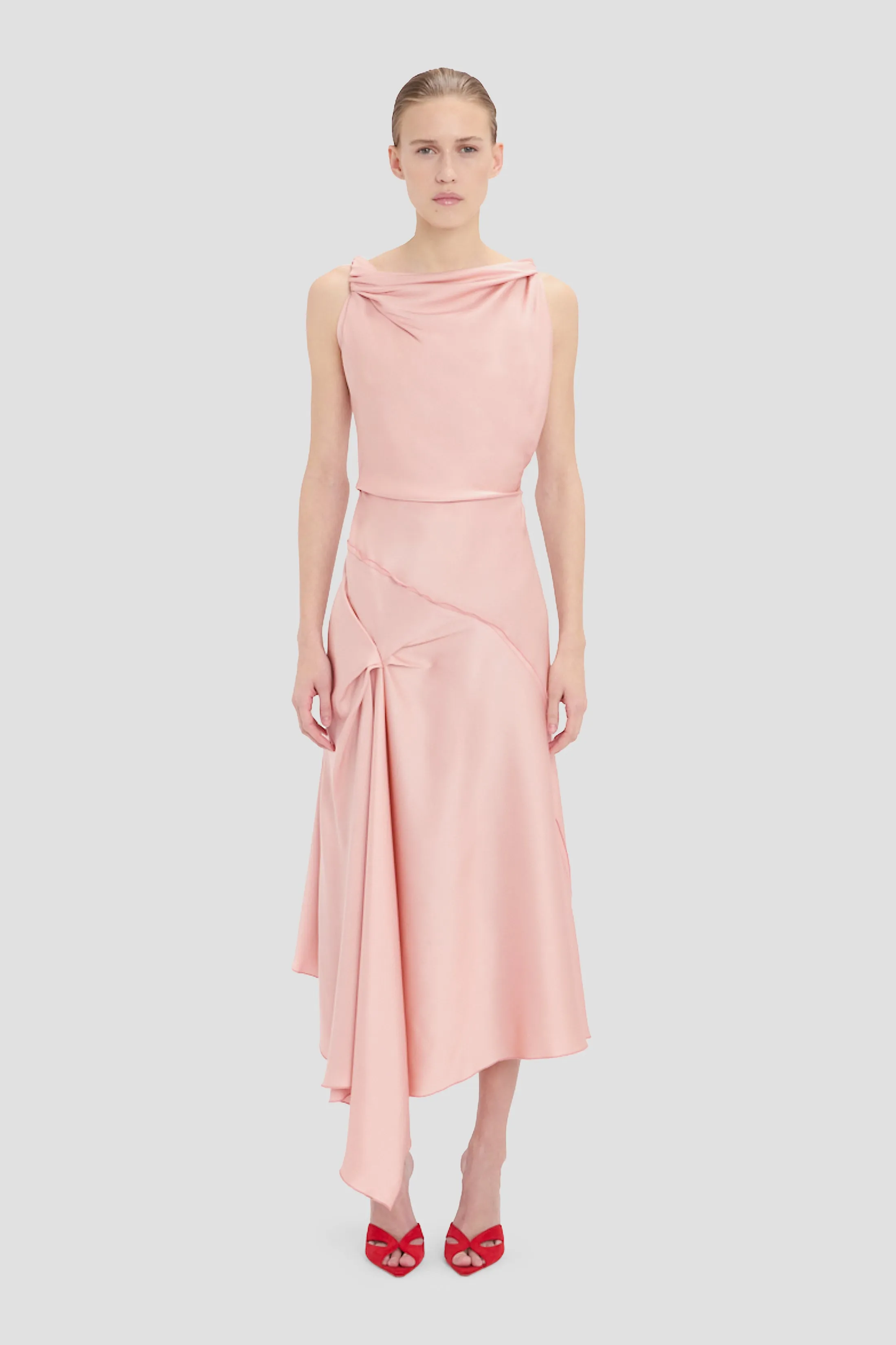 Posy Midi Dress In Dusty Pink sold by Victoria Beckham