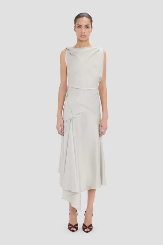 Posy Midi Dress In Magnesium made by Victoria Beckham
