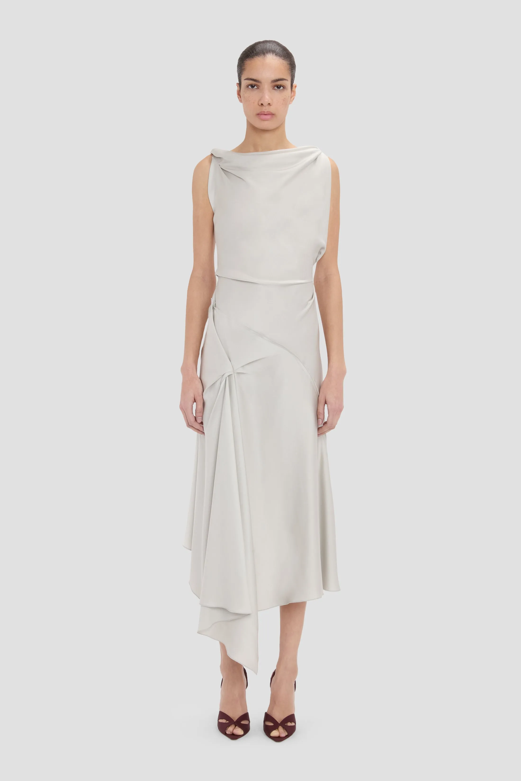 Posy Midi Dress In Magnesium sold by Victoria Beckham