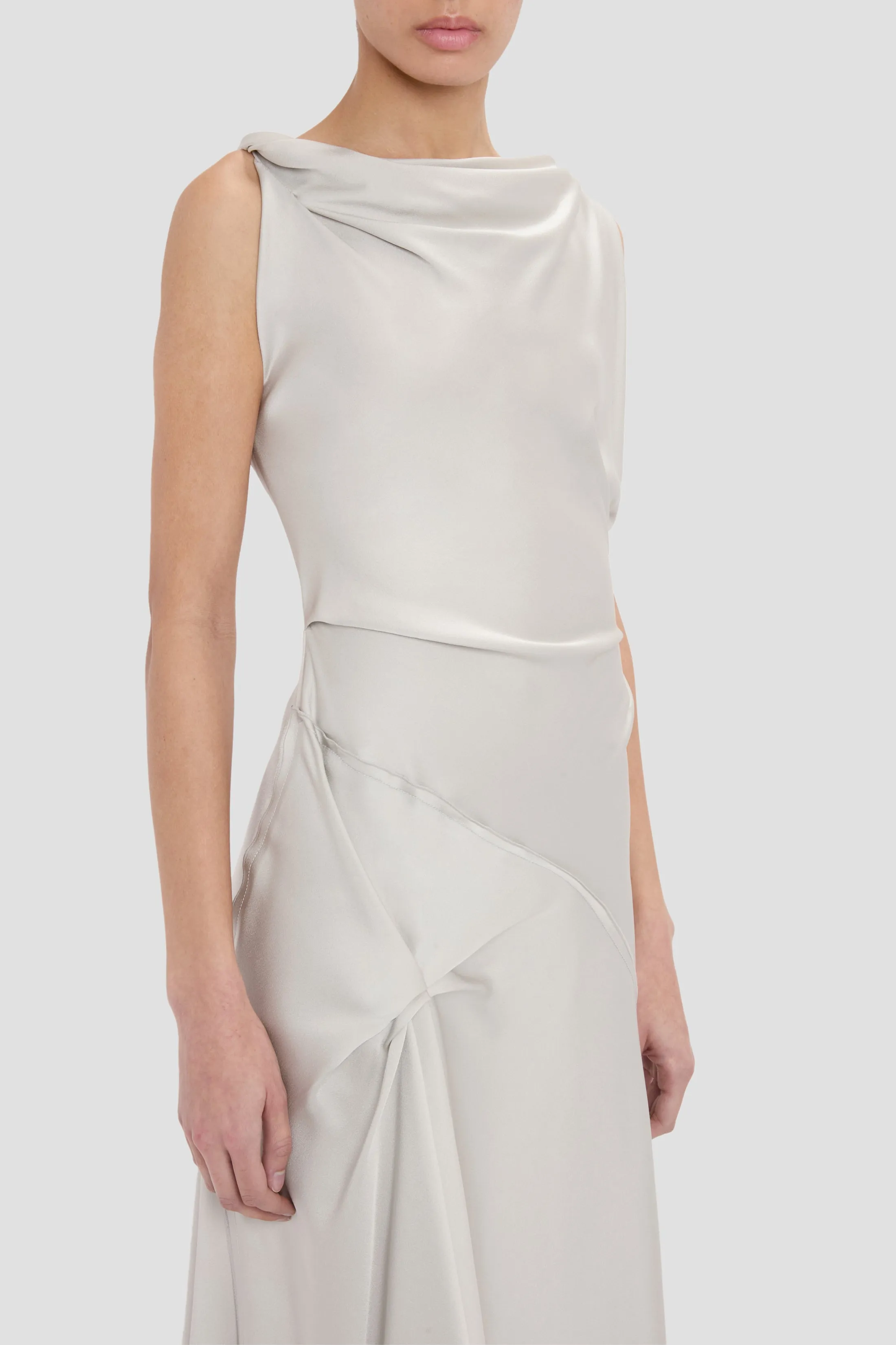 Posy Midi Dress In Magnesium sold by Victoria Beckham product image thumbnail 3