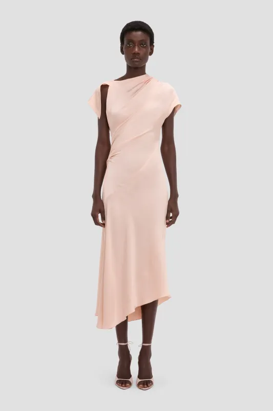 Asymmetric Twist Dress In Blossom made by Victoria Beckham