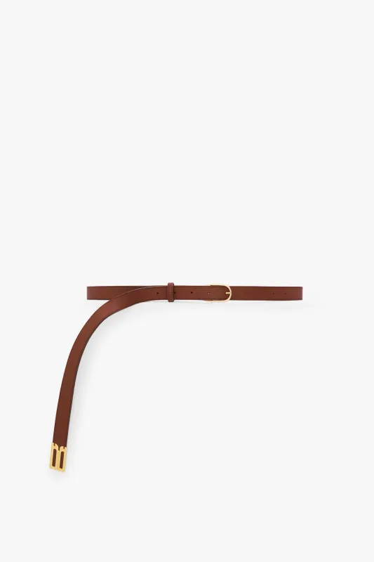 Dorian B Finite Belt In Dark Tan Soft Leather made by Victoria Beckham