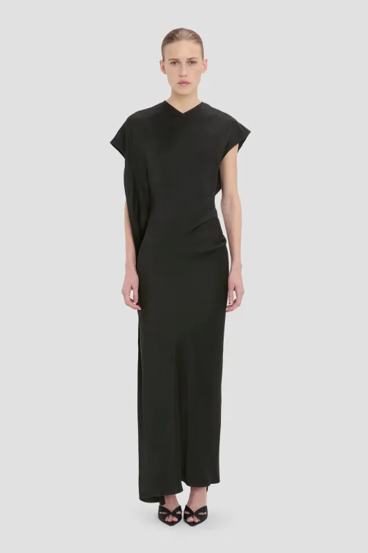 Victoria Midi Dress In Black made by Victoria Beckham
