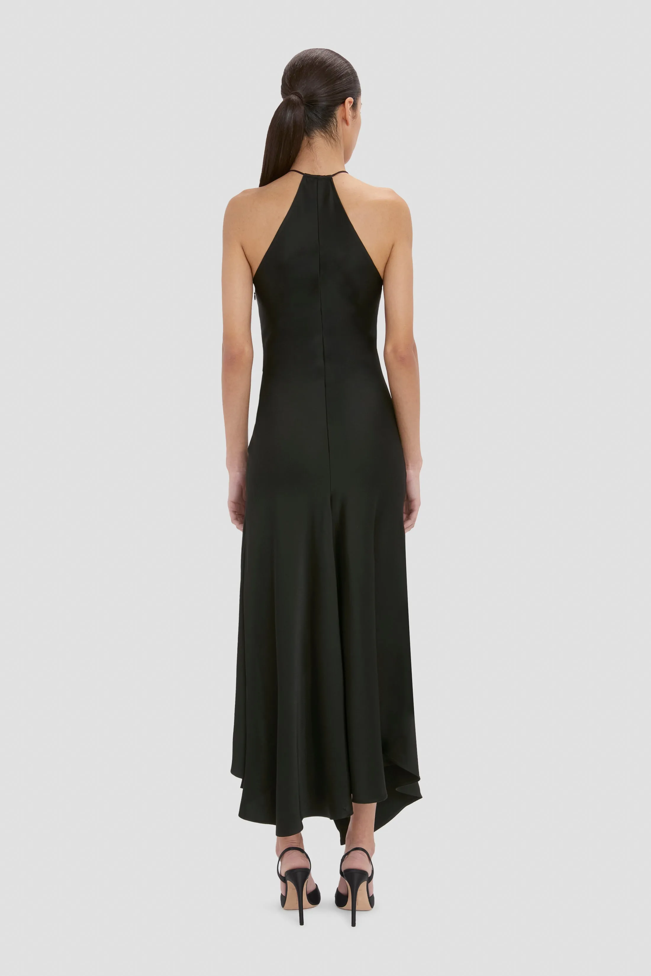 Halter Neck Midi Dress In Black sold by Victoria Beckham product image thumbnail 4