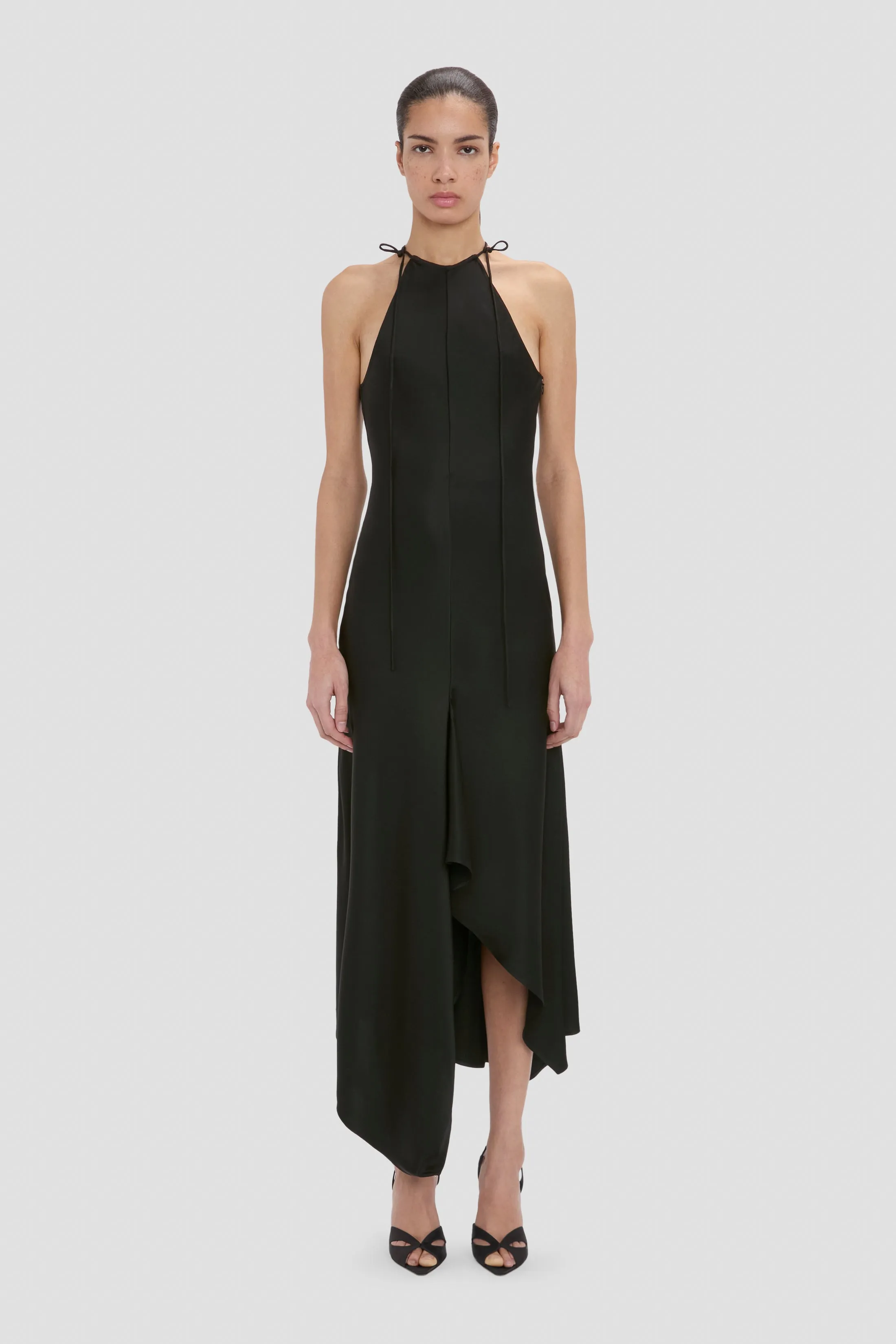 Halter Neck Midi Dress In Black sold by Victoria Beckham