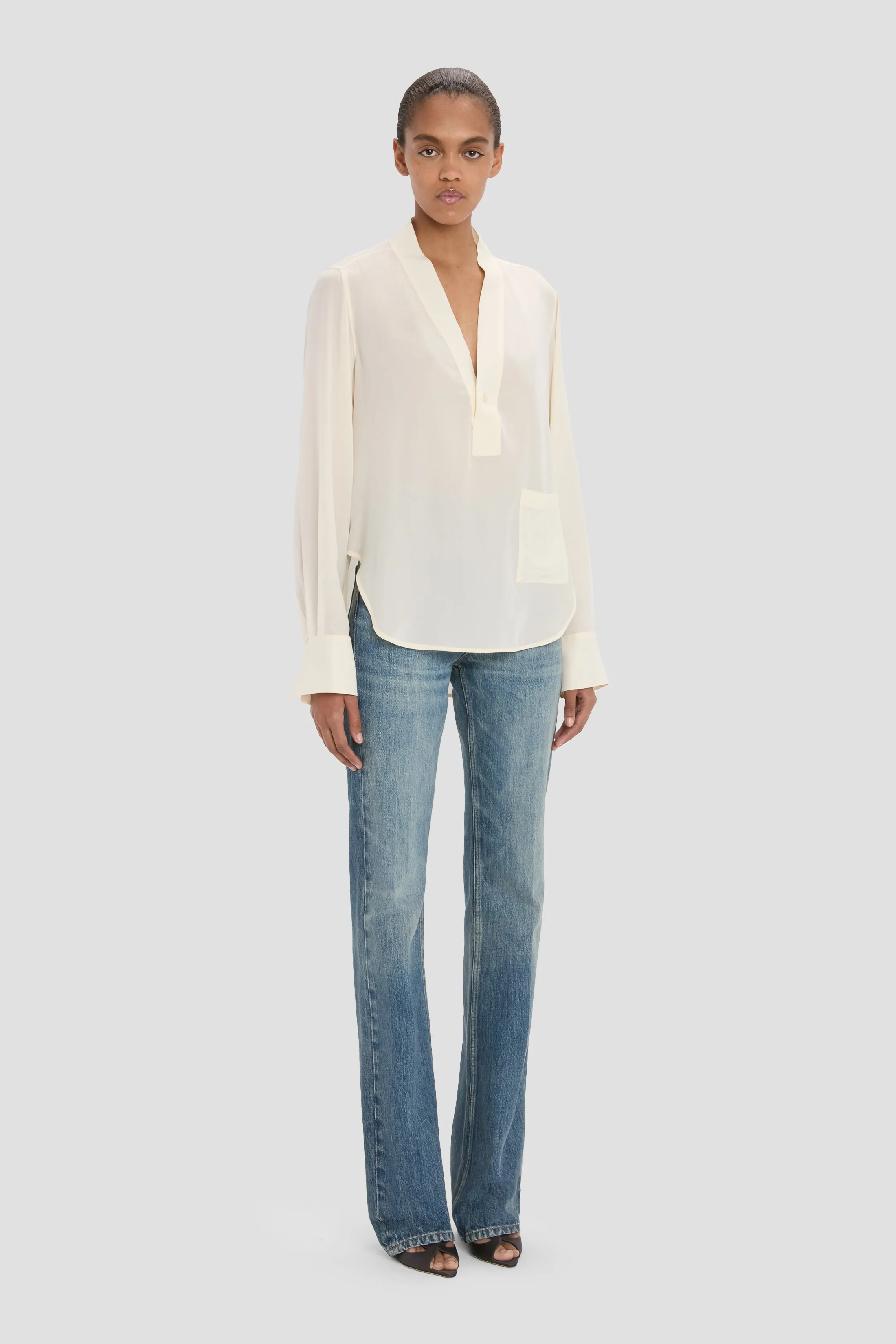 V-Neck Blouse In Ivory sold by Victoria Beckham product image thumbnail 2