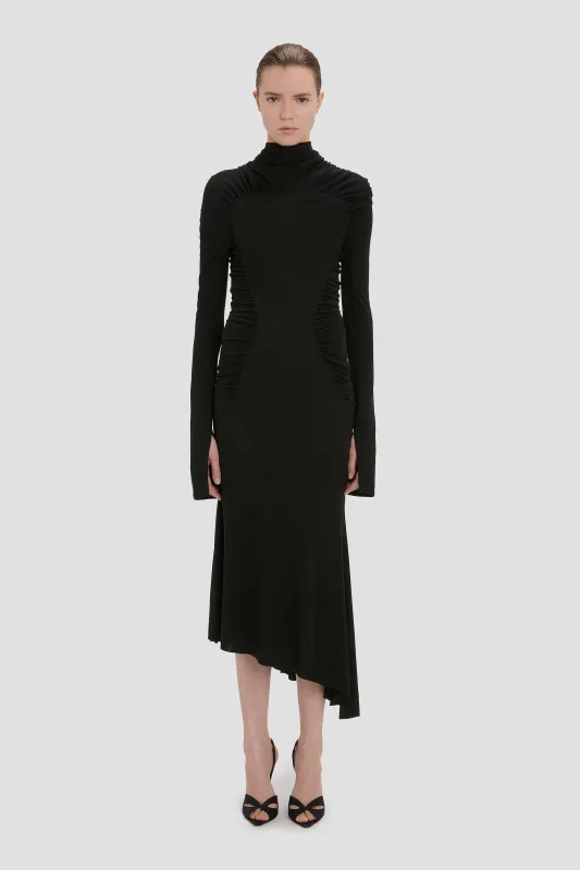 High Neck Midi Dress In Black made by Victoria Beckham