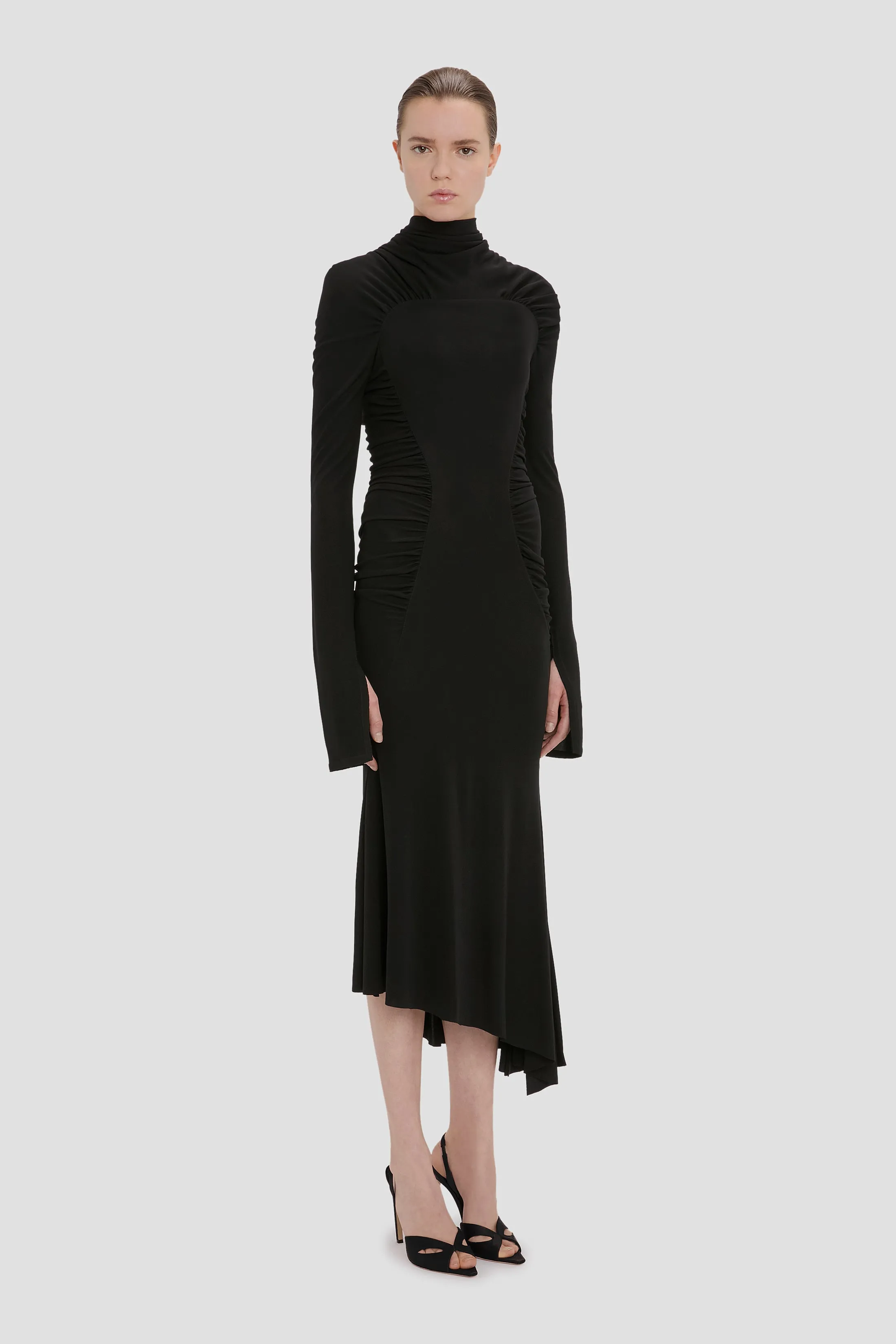 High Neck Midi Dress In Black sold by Victoria Beckham product image thumbnail 2