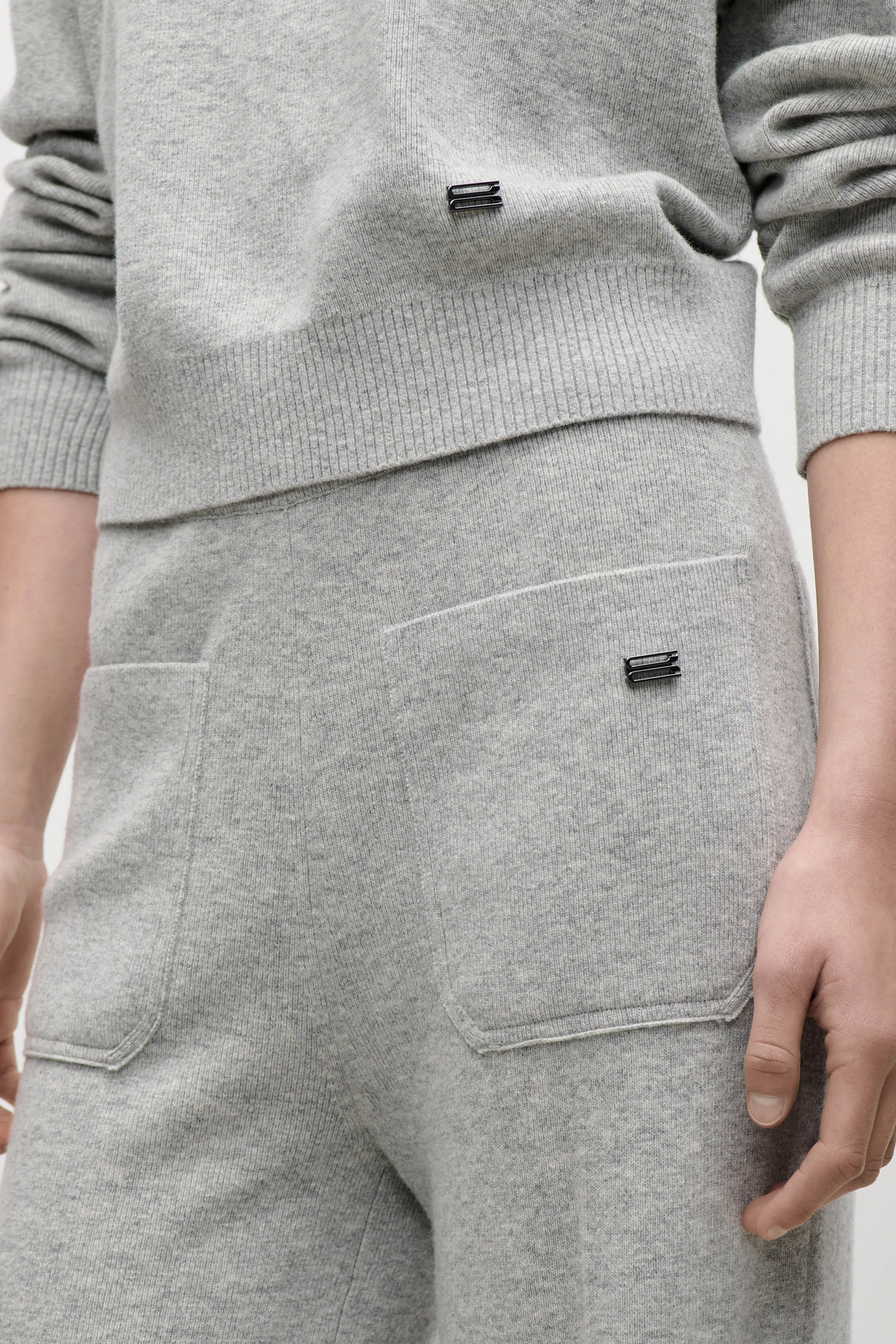 Alina Knitted Trouser In Light Grey sold by Victoria Beckham product image thumbnail 3